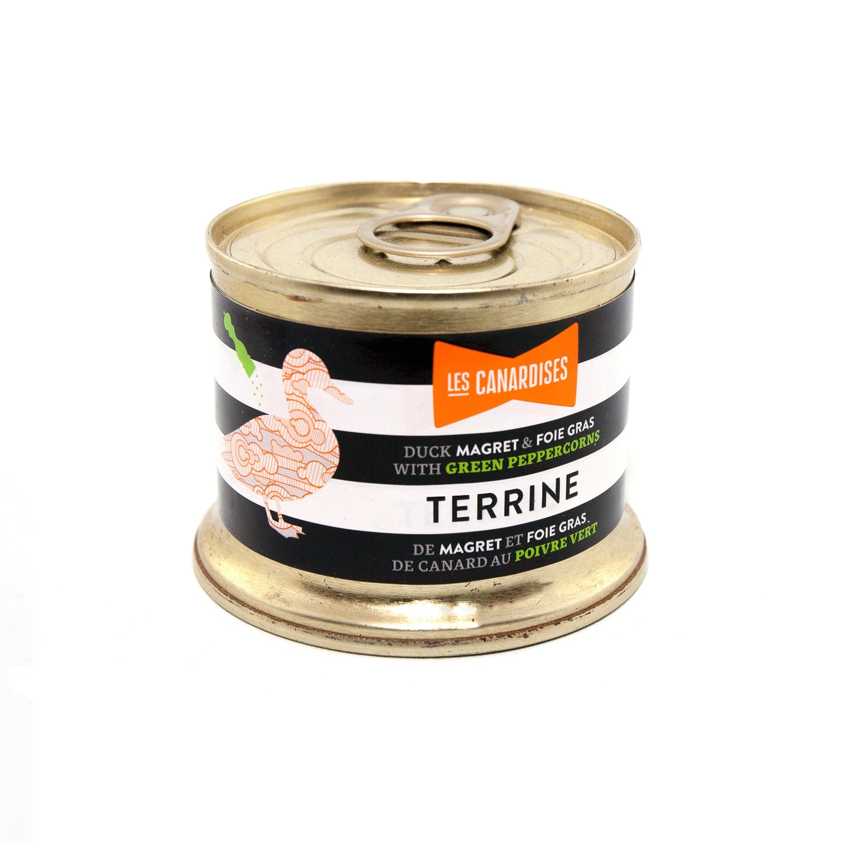 Terrine de magret de canard et foie gras au poivre vert
