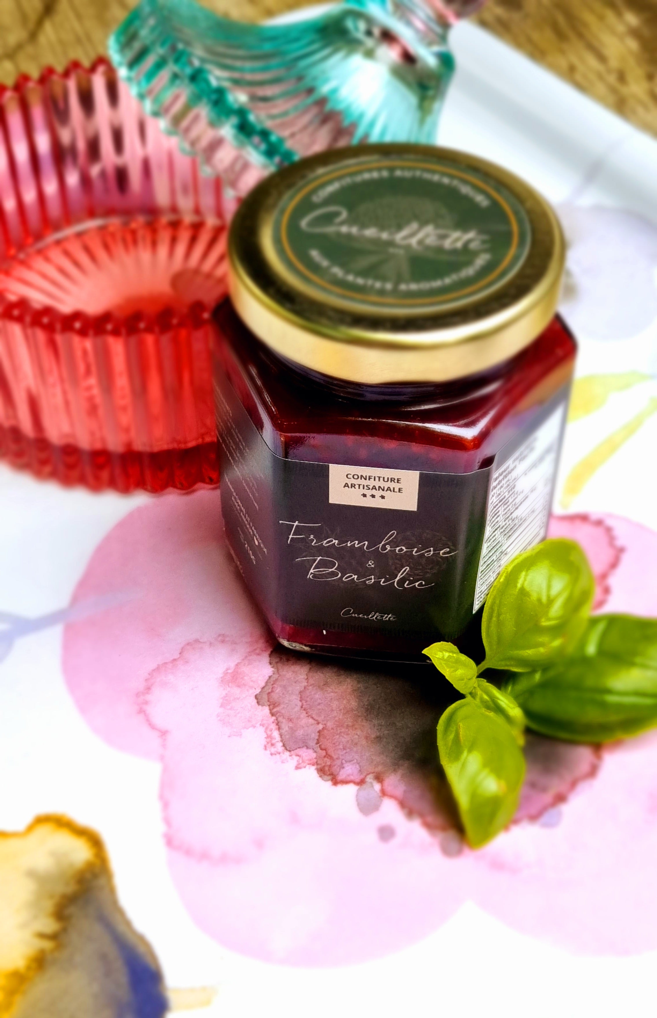 Homemade jam - Raspberry basil