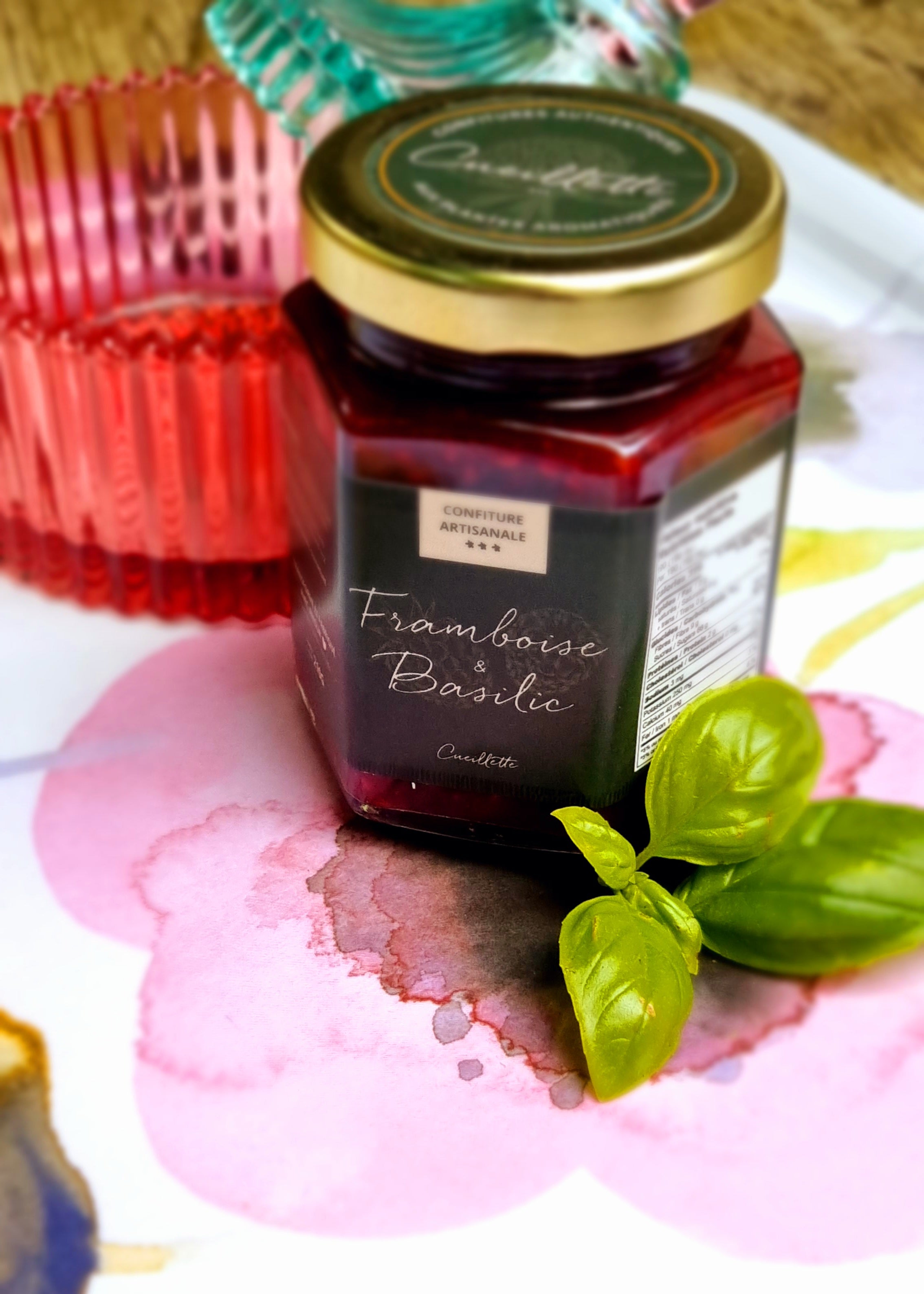 Homemade jam - Raspberry basil
