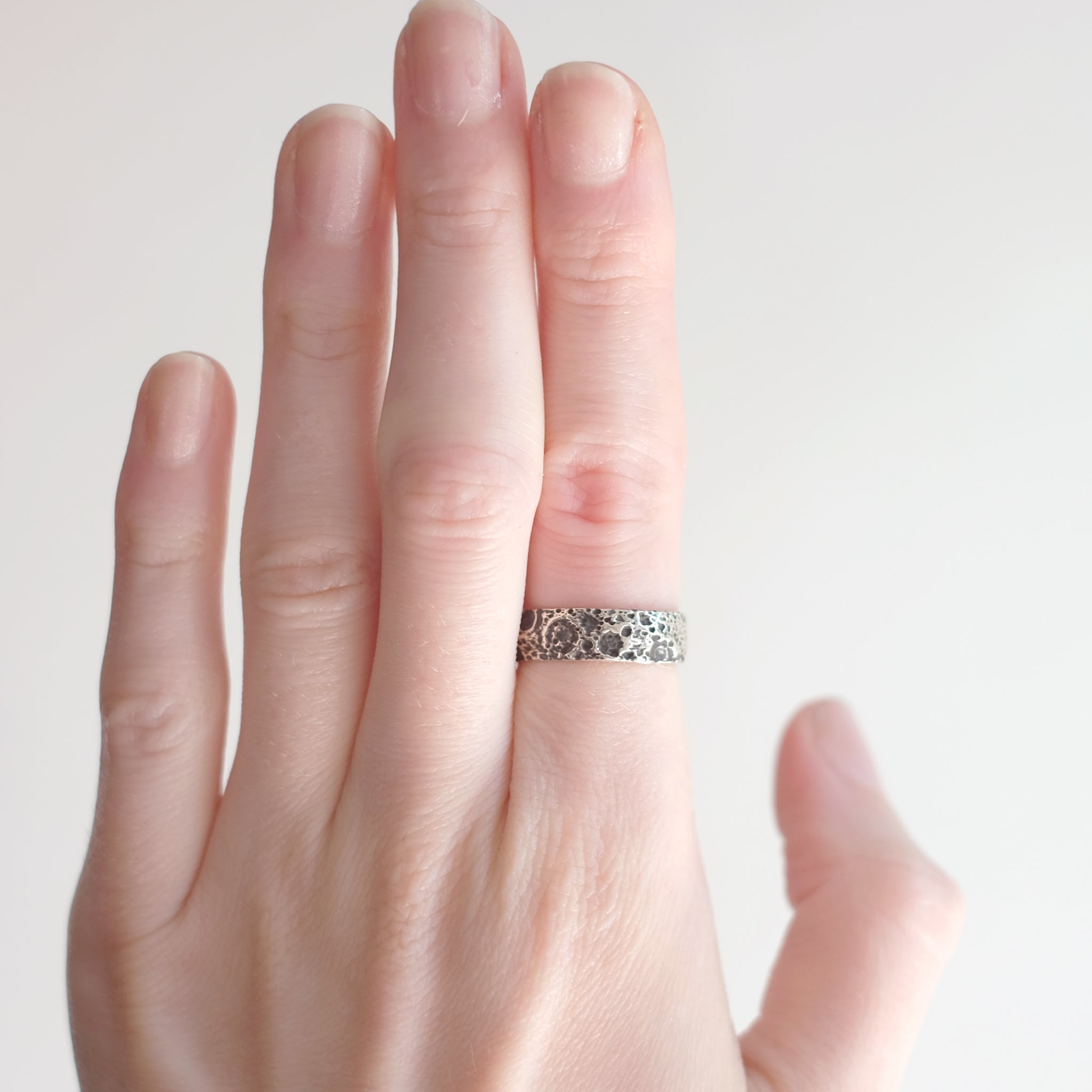 Bague Cratère de Lune – Argent Sterling