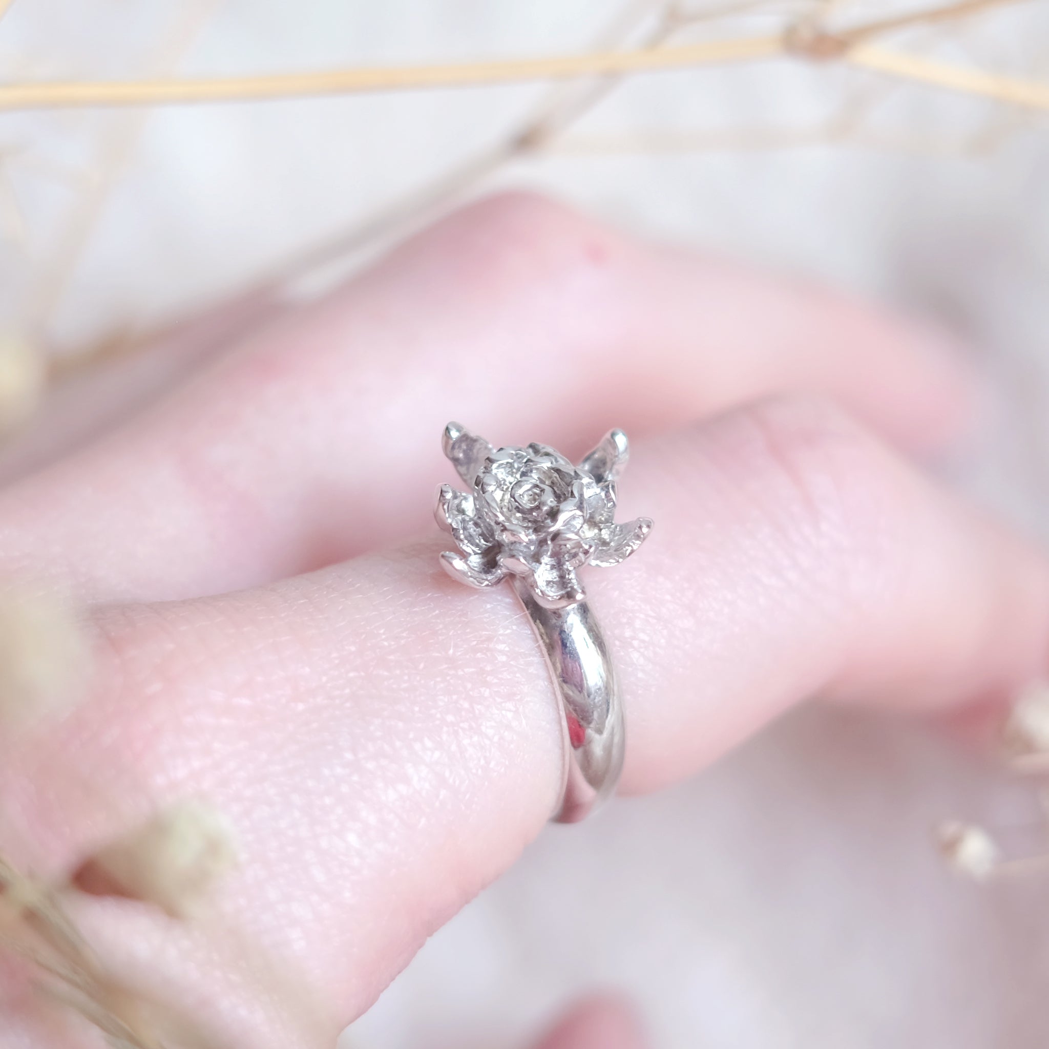 Chrysanthème - bague en argent sterling