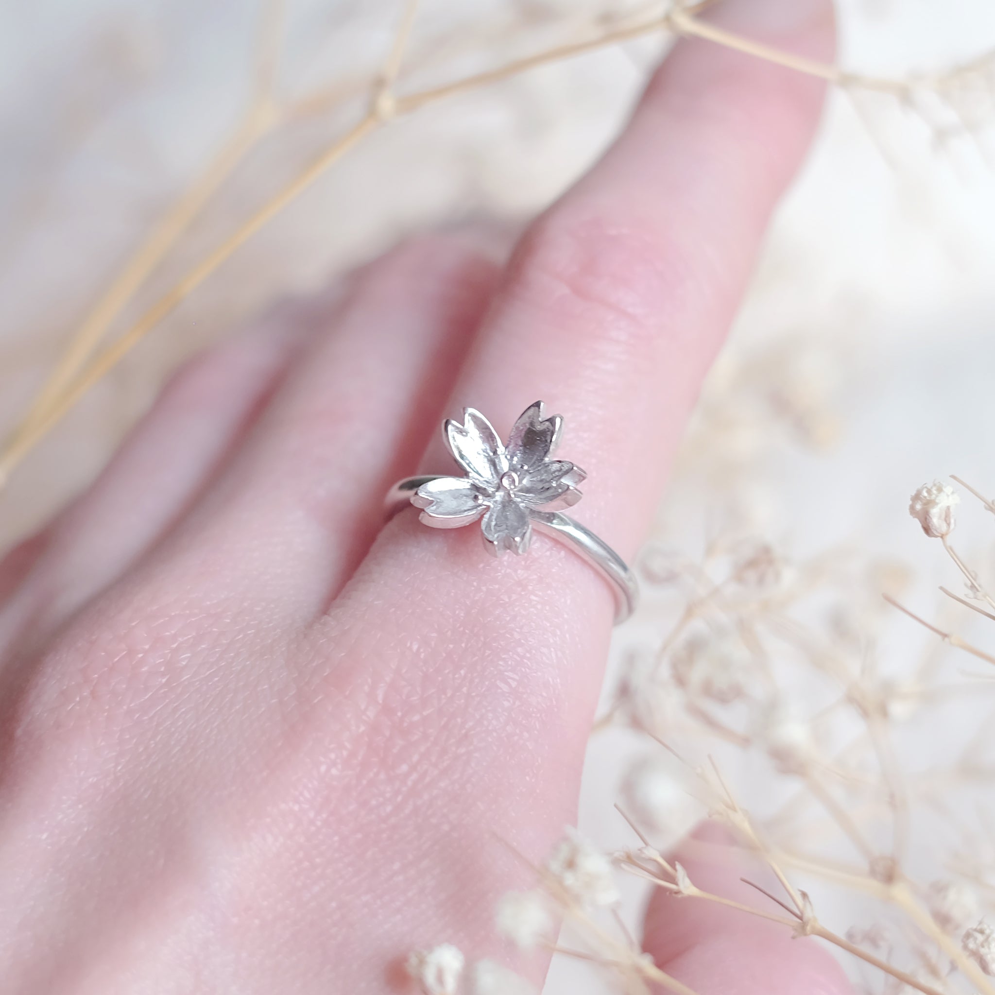 Sakura - bague en argent sterling