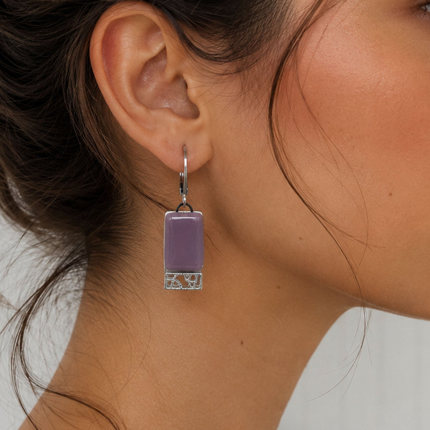 Boucles d'oreilles en verre opaque