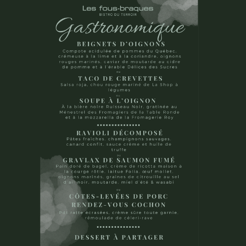Souper gourmand pour 2 personnes - Les Fous-Braques