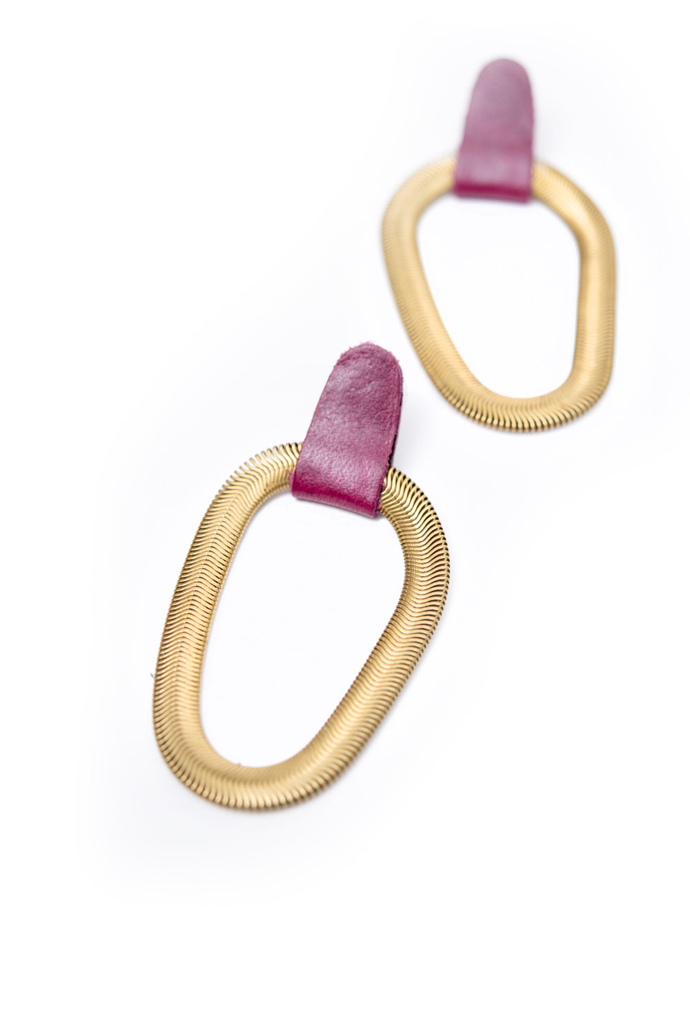 9e AVENUE boucles d'oreilles en cuir et laiton