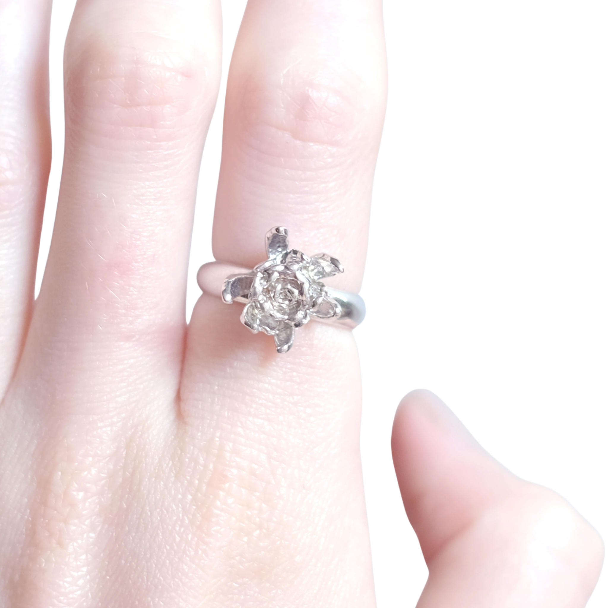 Chrysanthème - bague en argent sterling