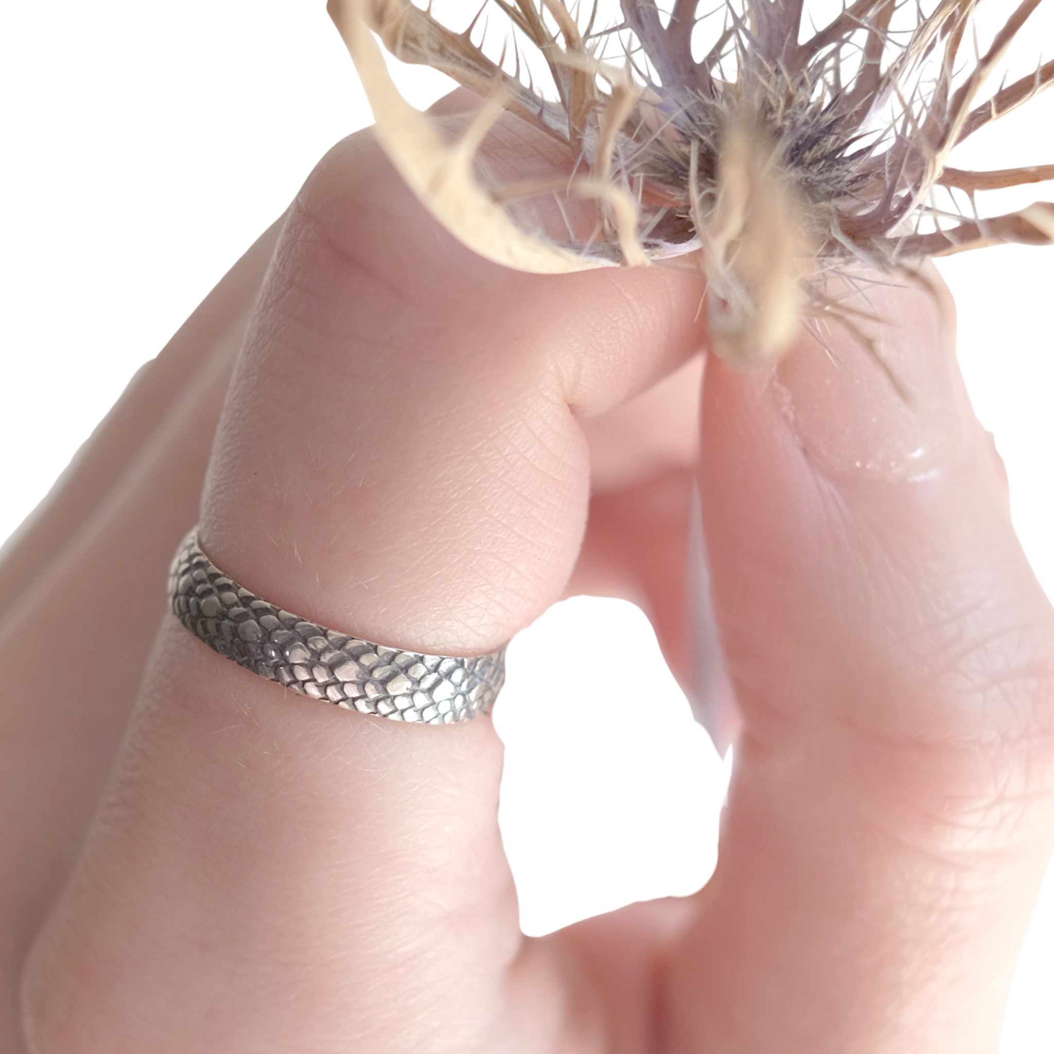 Bague Écailles de Dragon – Argent Sterling