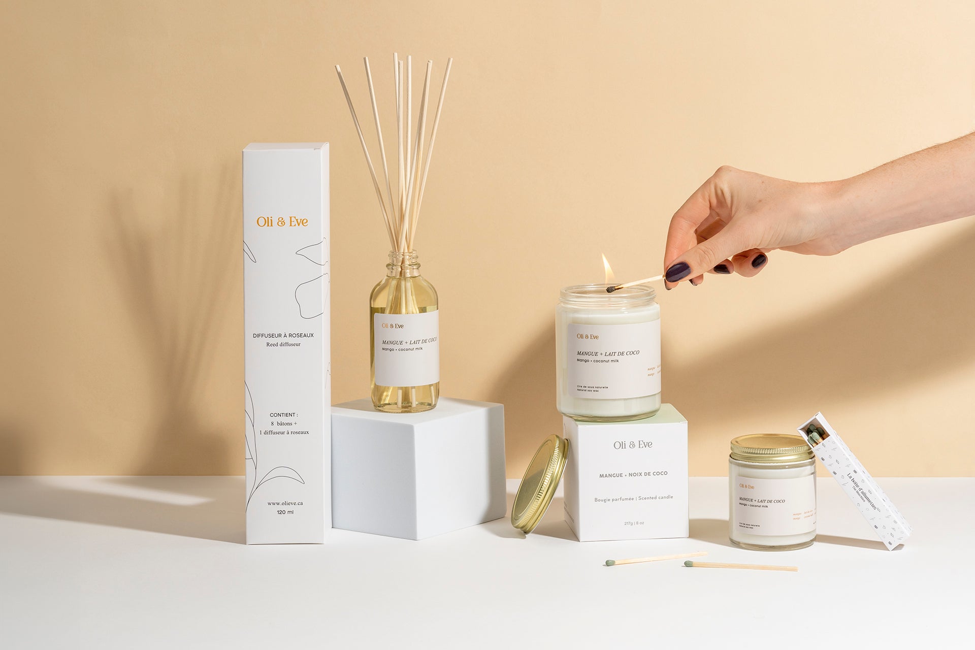 Diffuseur à roseaux Mangue et lait de coco - Oli & Eve