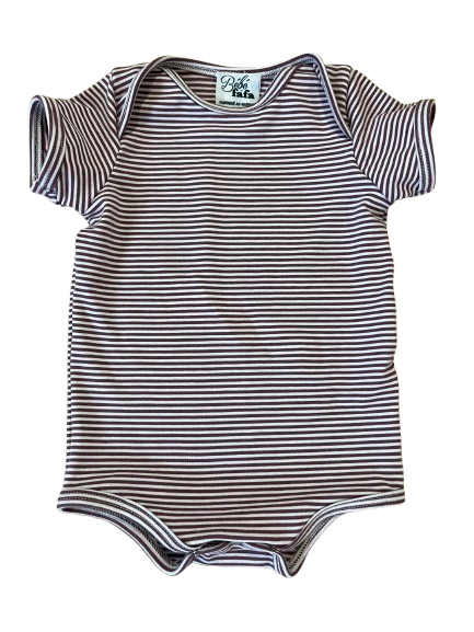 Cache-couche manches courtes rayé prune