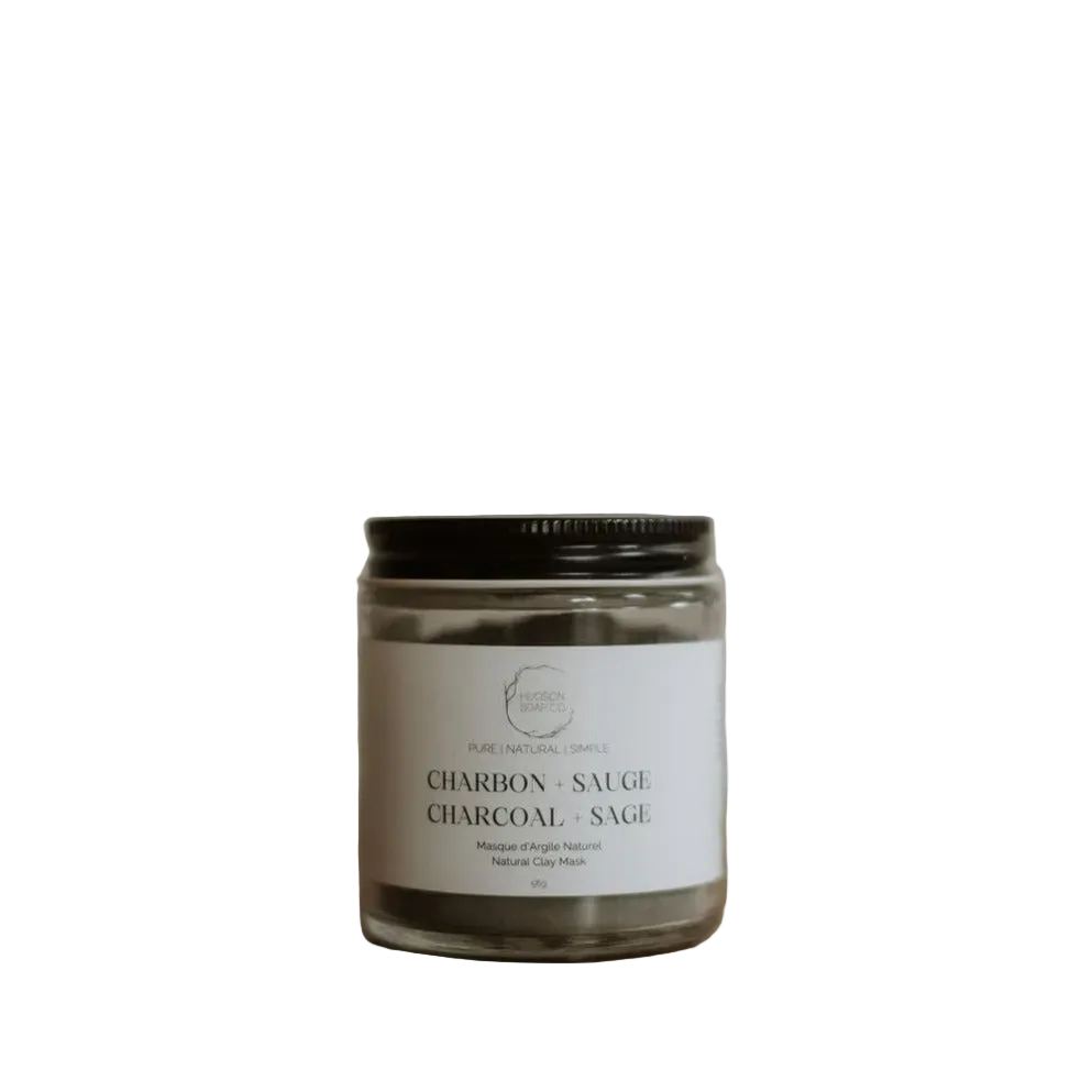 Masque à l'argile naturelle - Charbon + Sauge