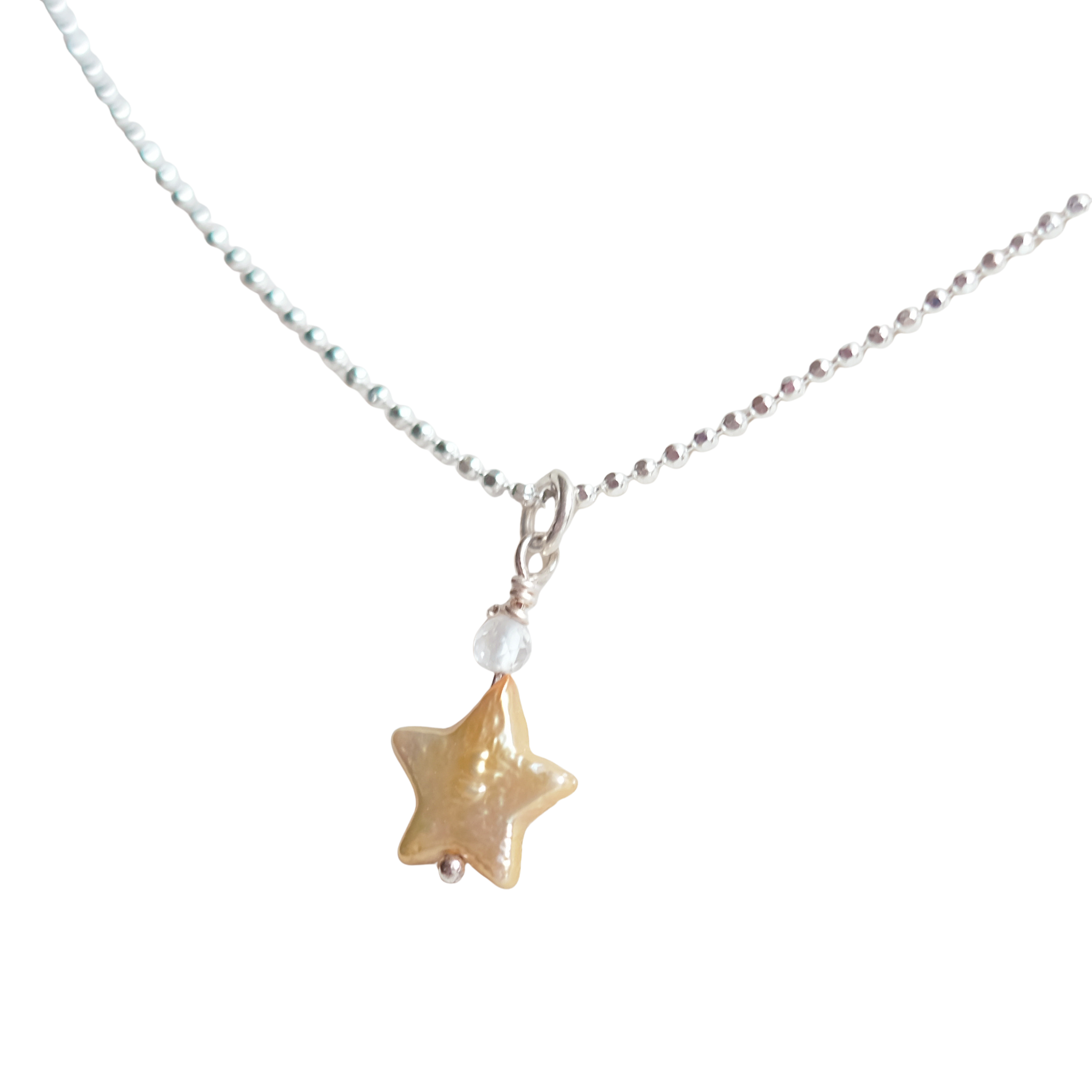 Collier étoile de nacre, version jaune