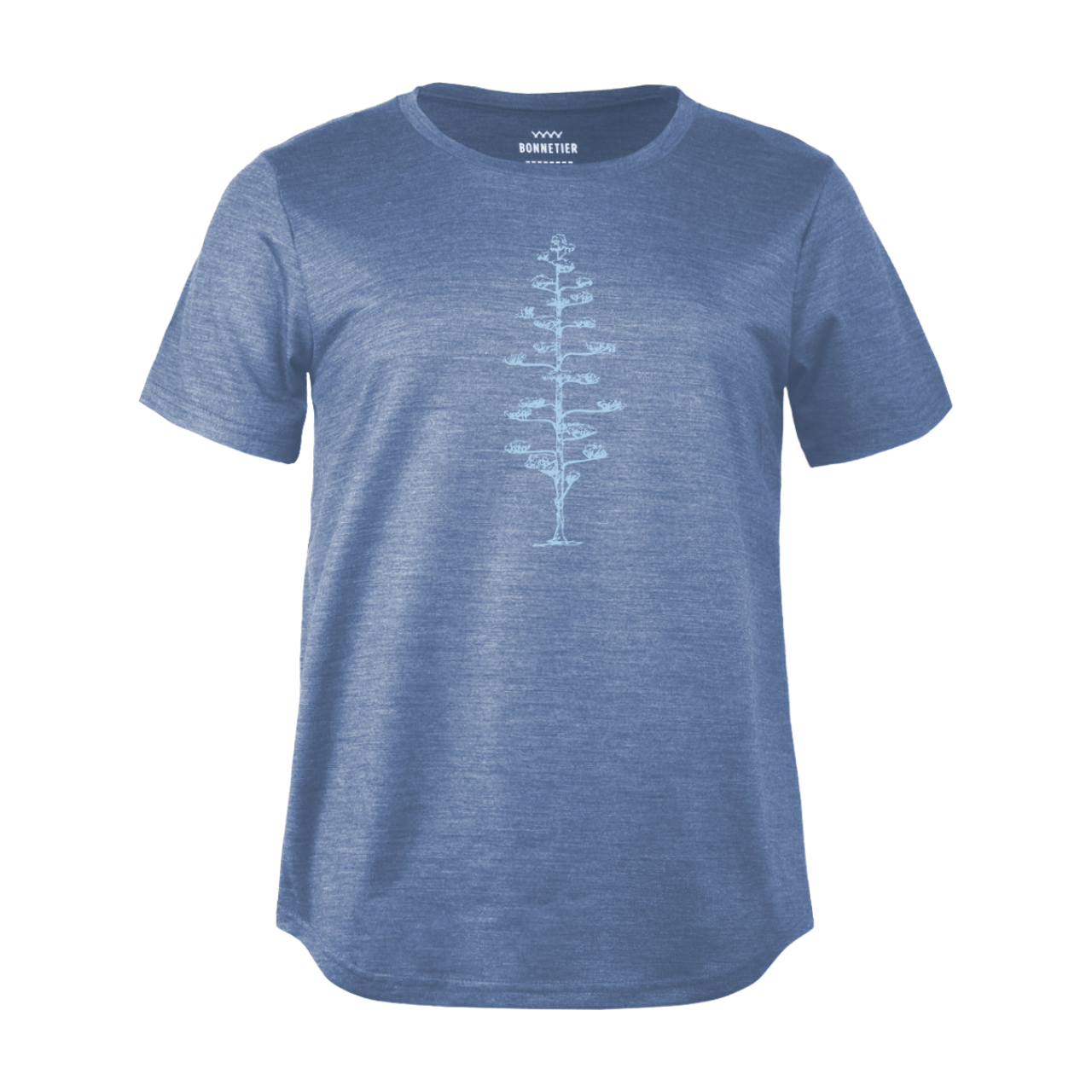 T-Shirt Mérinos Femme Bleu Gris Chiné Ultra Léger - Hinoki