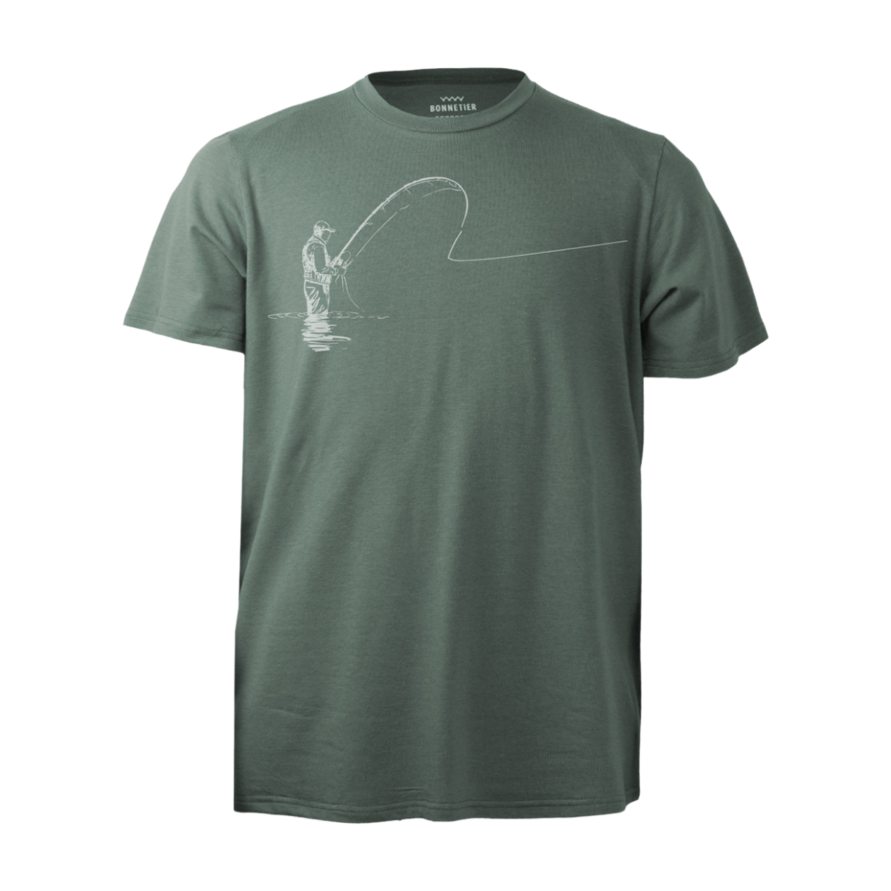 T-Shirt Homme Sauge - Pêche