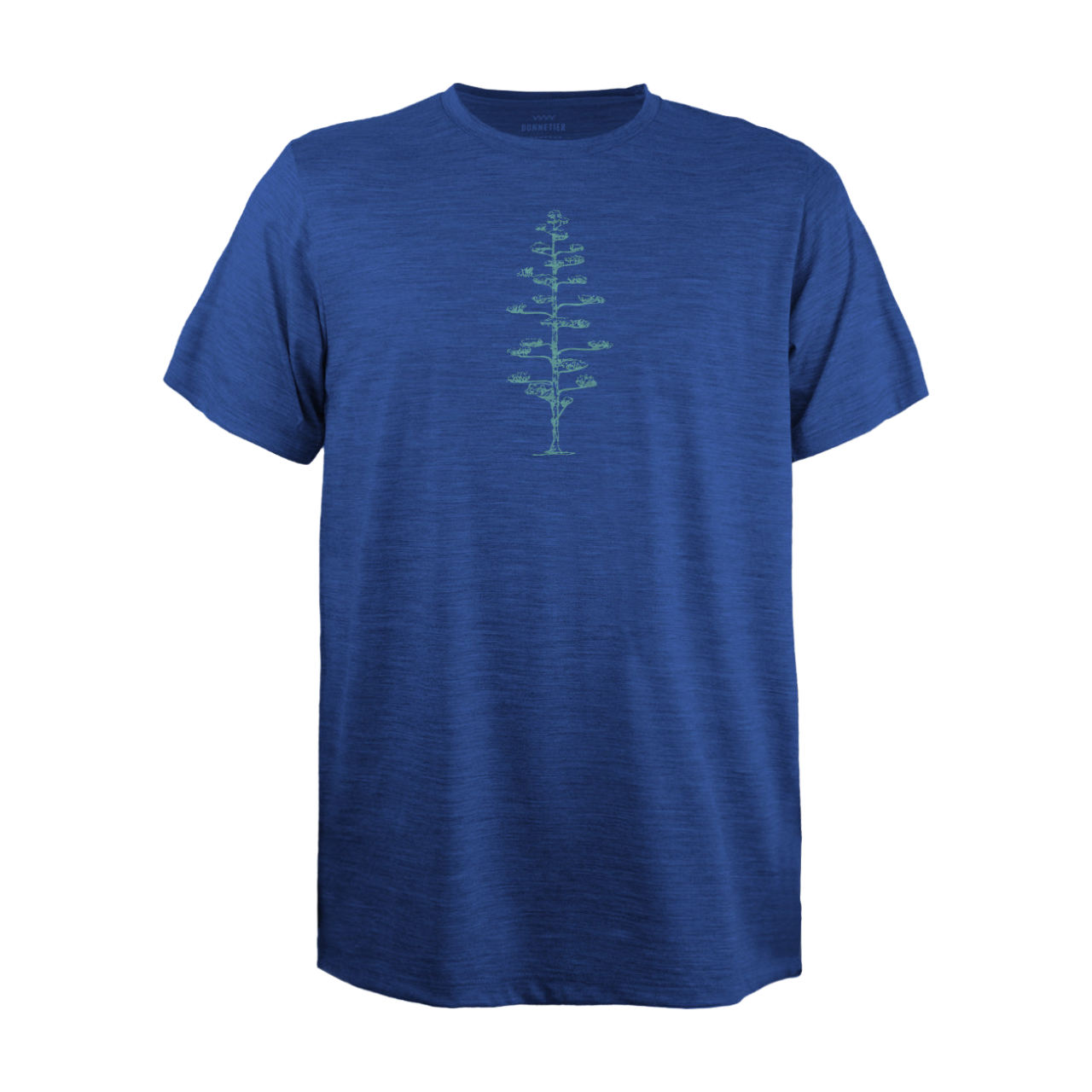 T-Shirt Mérinos Homme Bleu Chiné Ultra Léger - Hinoki