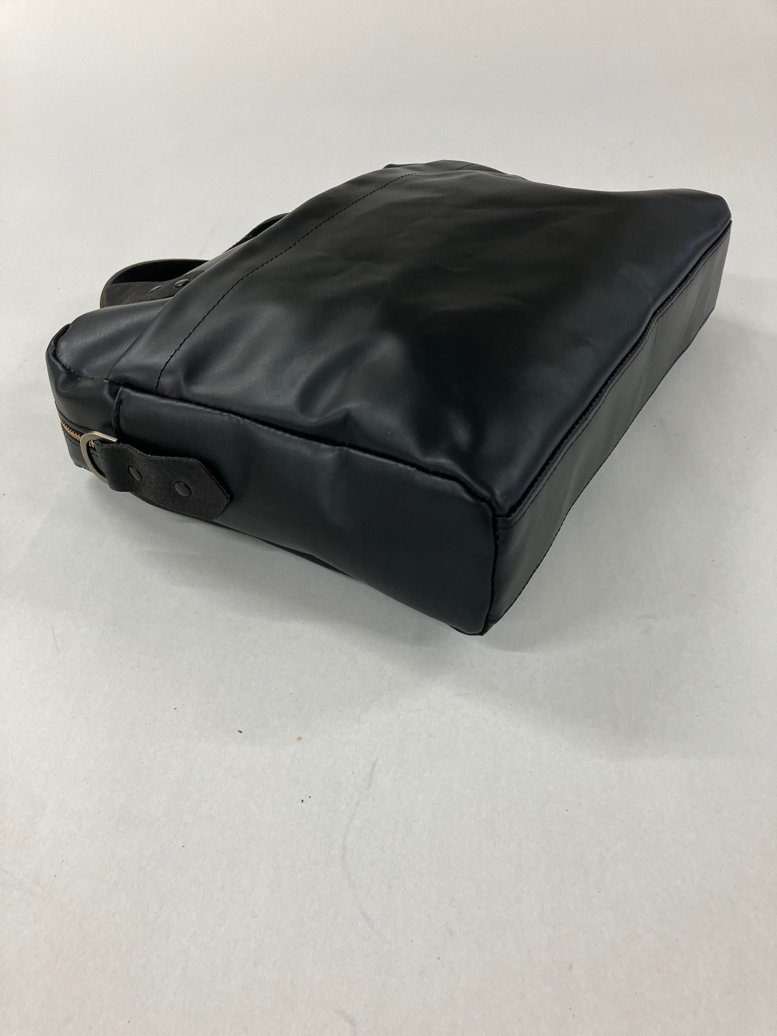 Leather briefcase, attaché case, black leather messenger bag