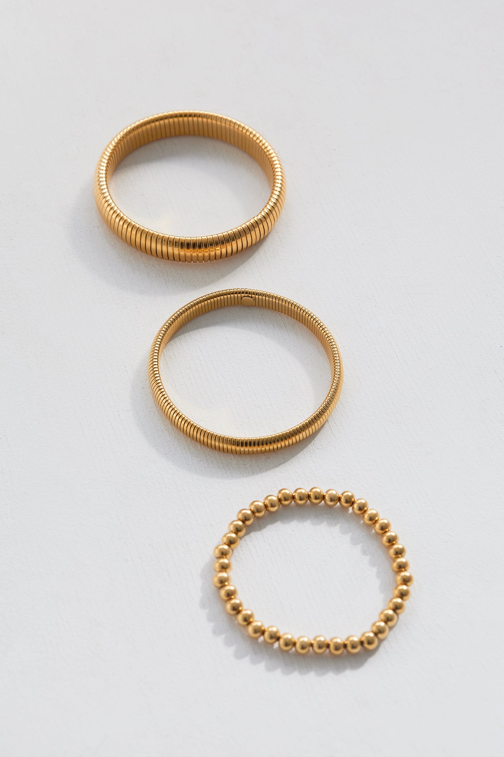 Trio bracelet Ribbed Beaded