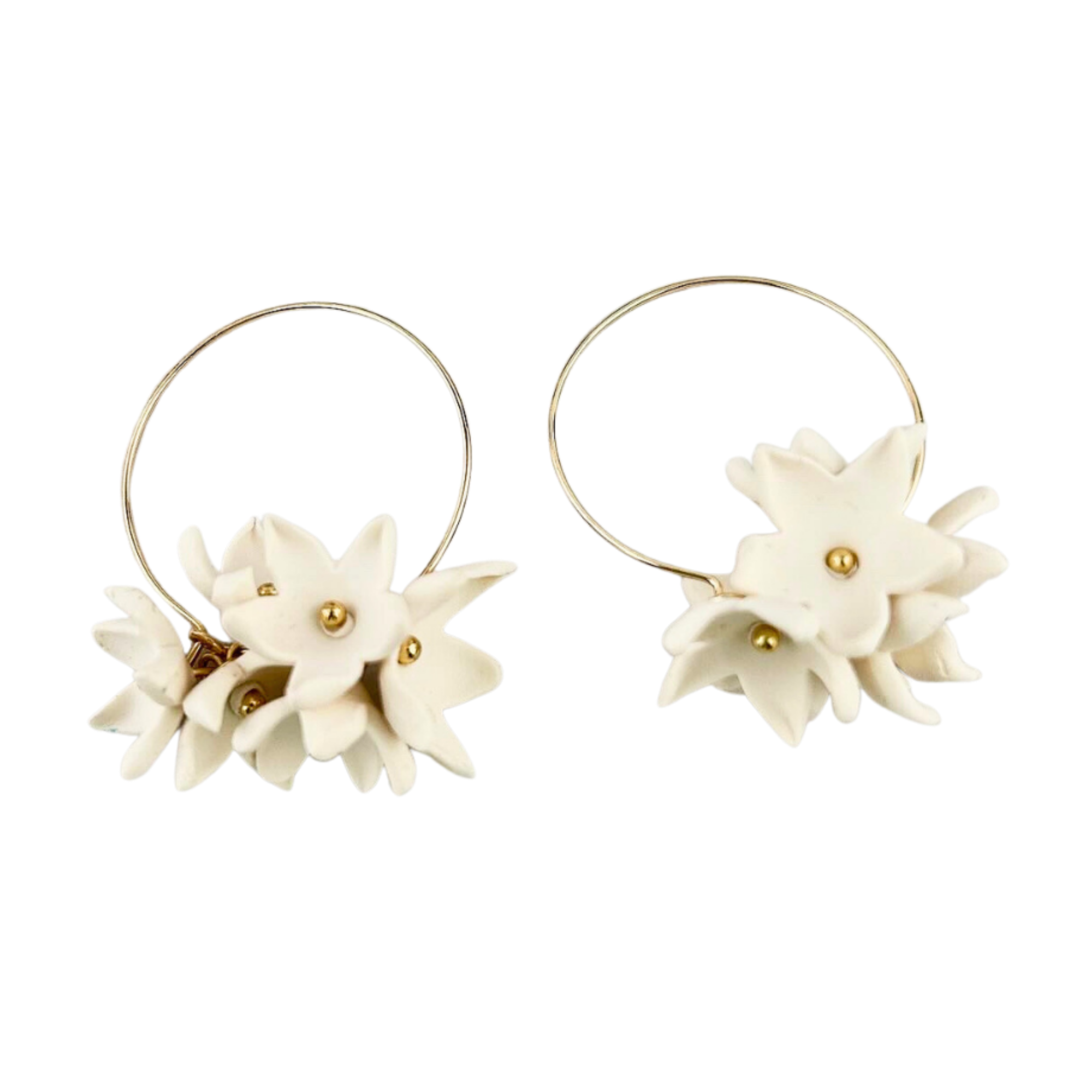 Boucles d'oreille Jasmin éternel blanc