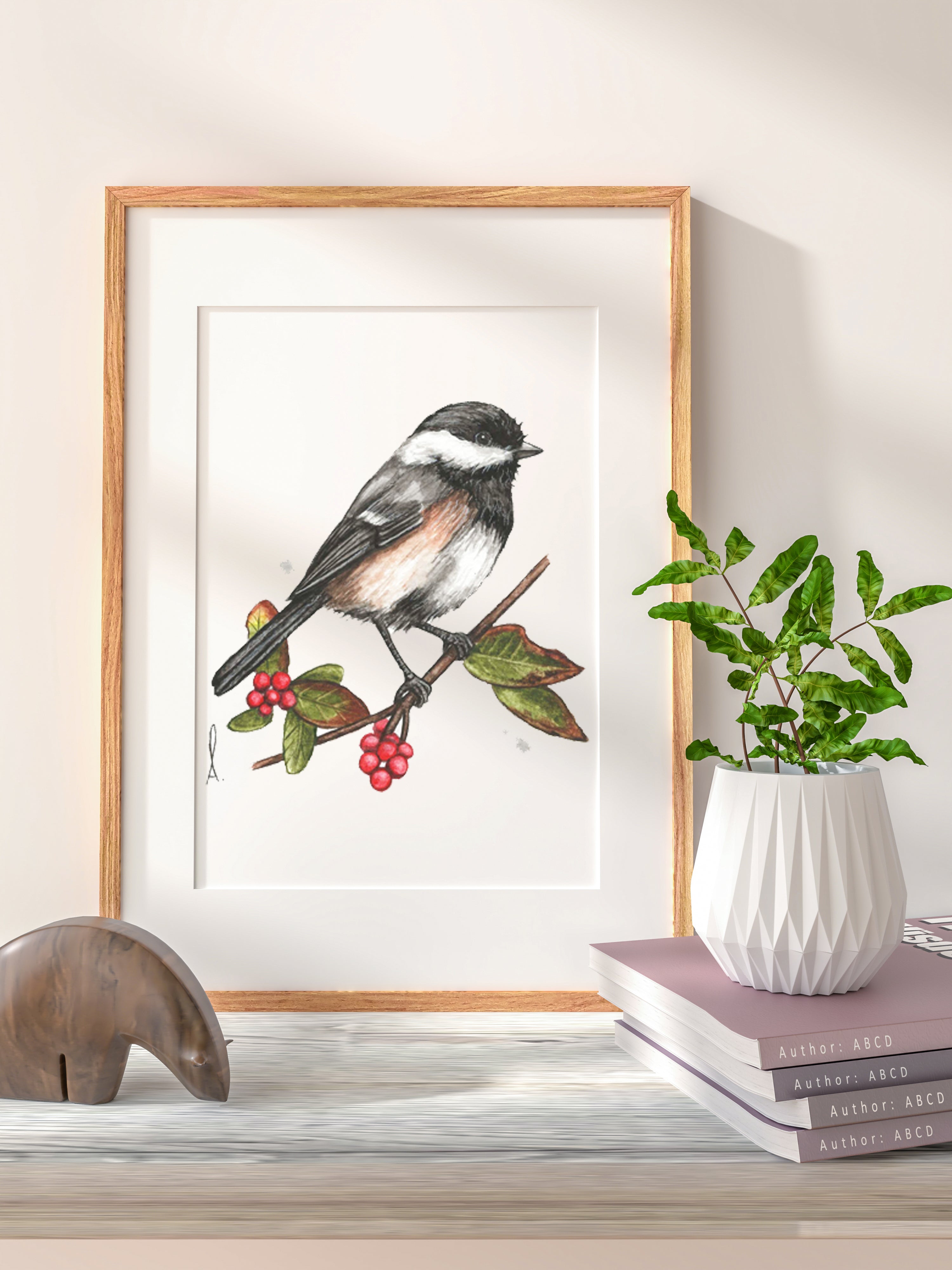 Affiche - Mésange à tête noire - 5'' x 7''