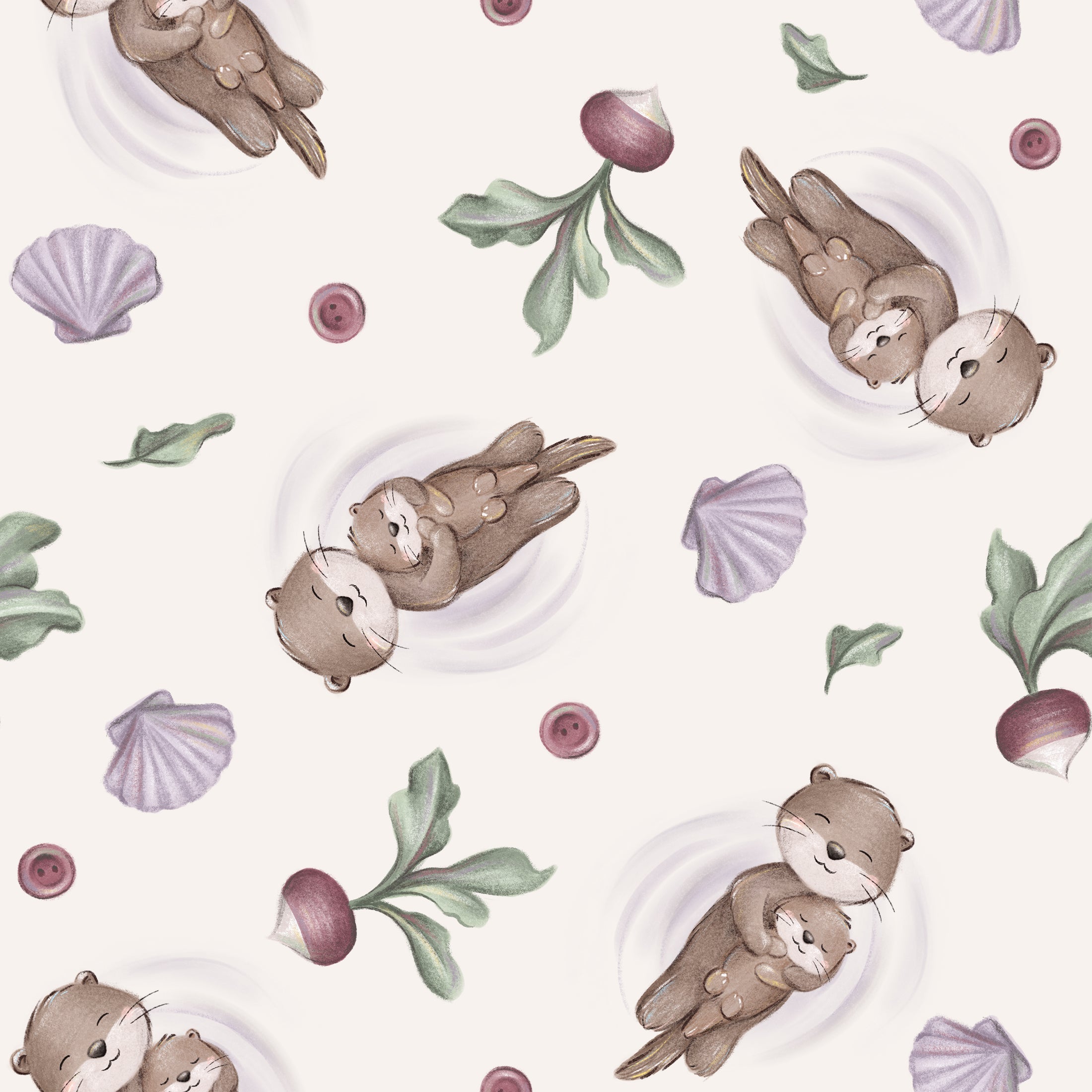 Bandana à motifs de loutres et radis