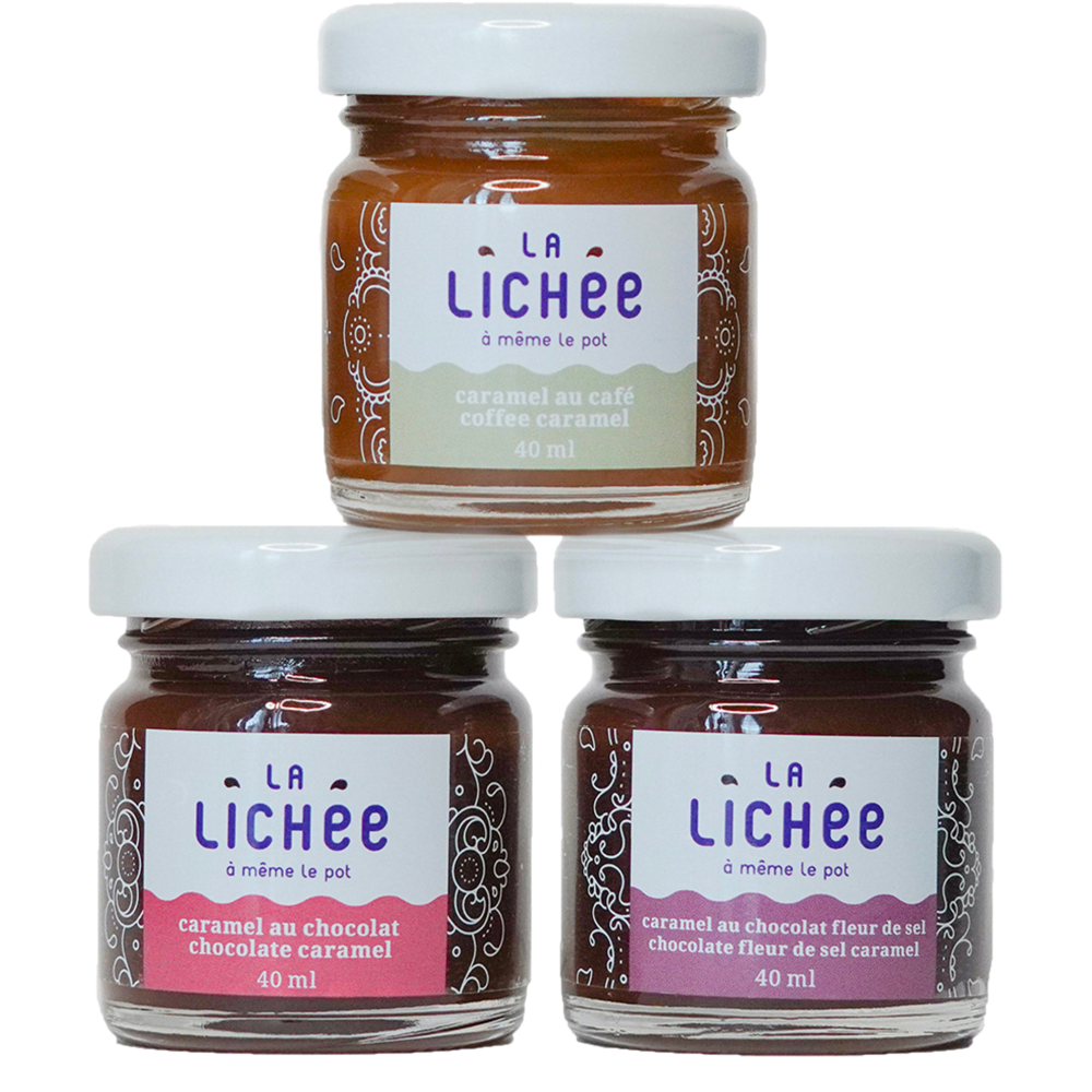 Trio de caramel foncé