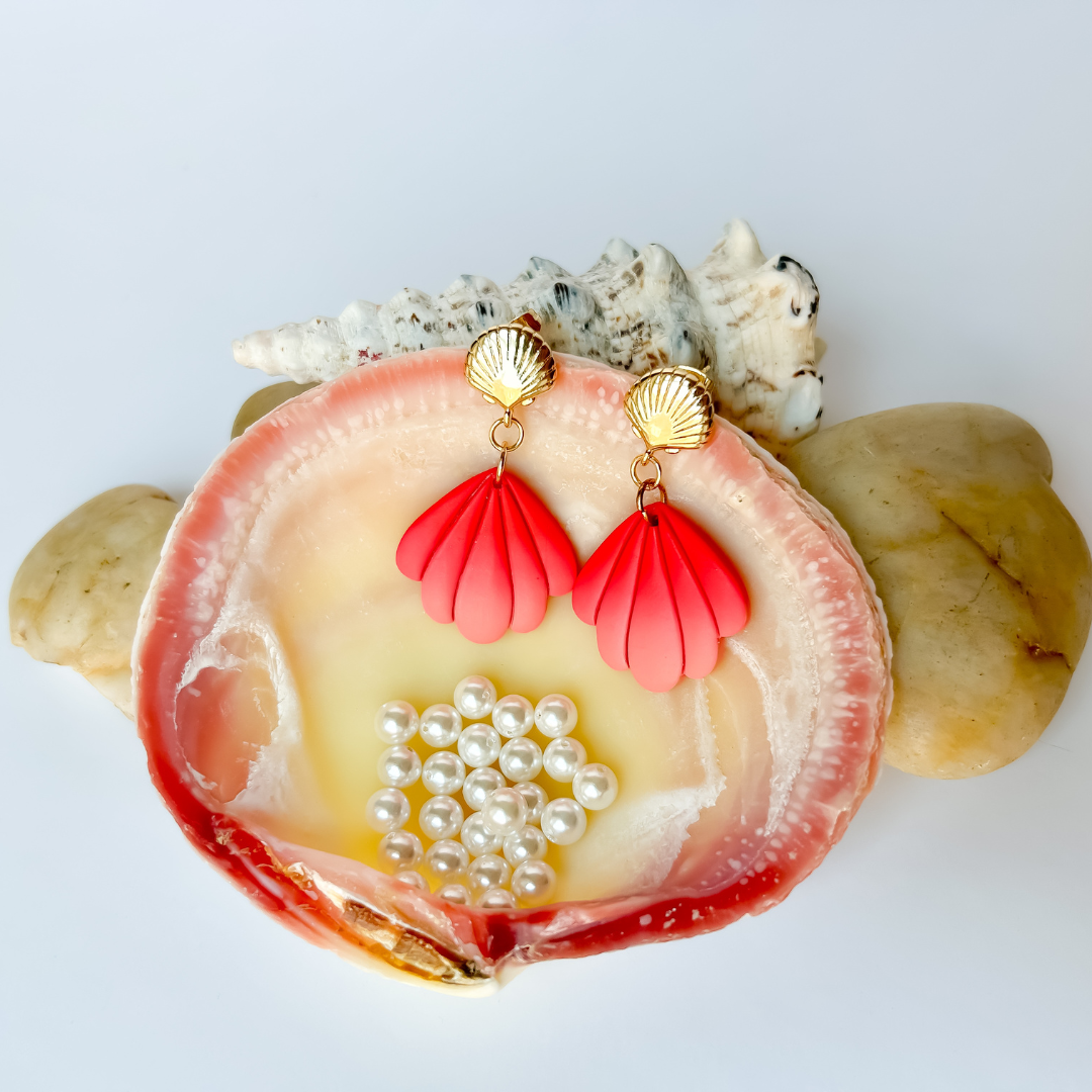 Boucles d'oreille Coralina corail
