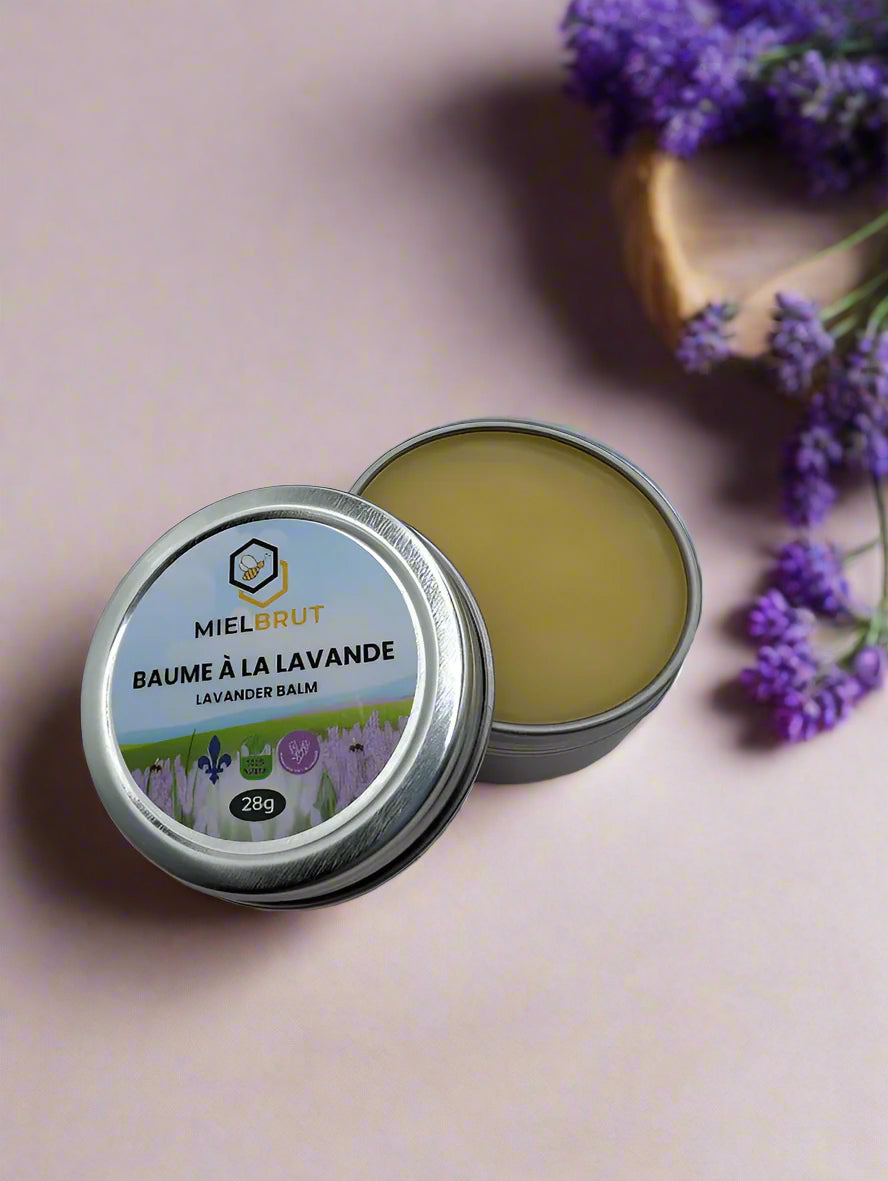 Baume à la cire d'abeille et à la lavande 1 oz – Soulagement apaisant pour la peau et les lèvres sèches