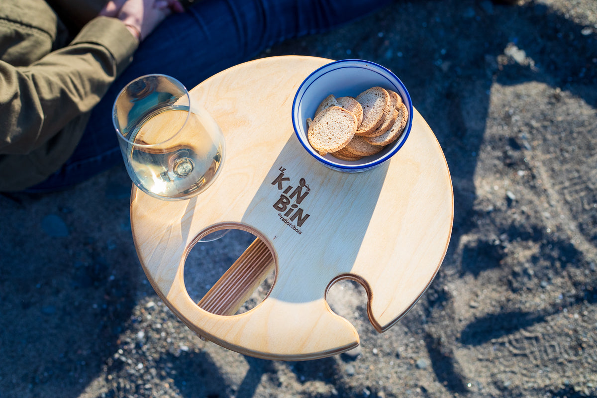 Kin-Bin plateau portatif extérieur pour verres et bouteilles