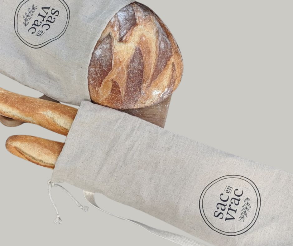 Ö Naturel baguette bread bag lined with food grade Pul