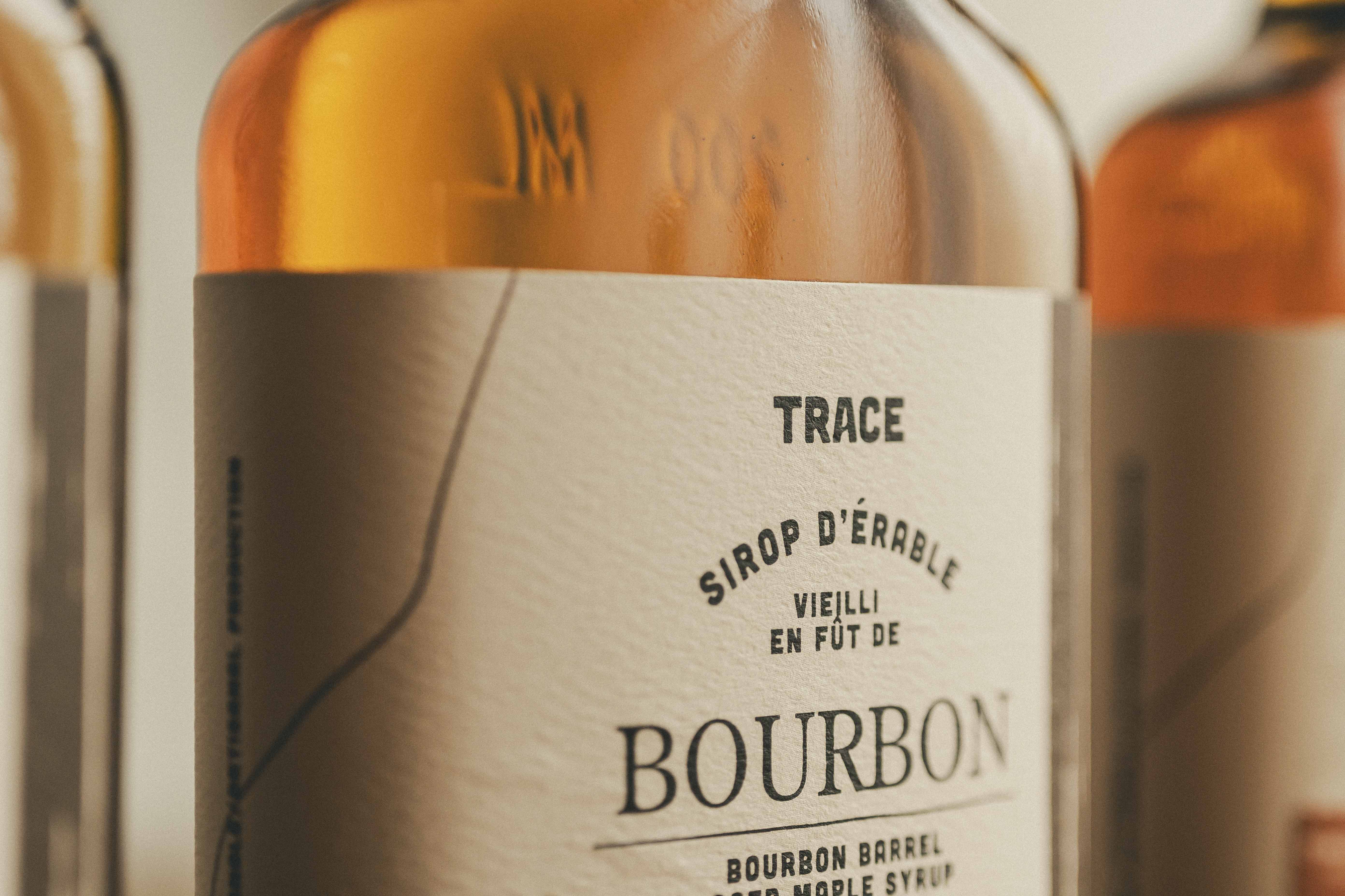 Maple syrup aged in bourbon barrels