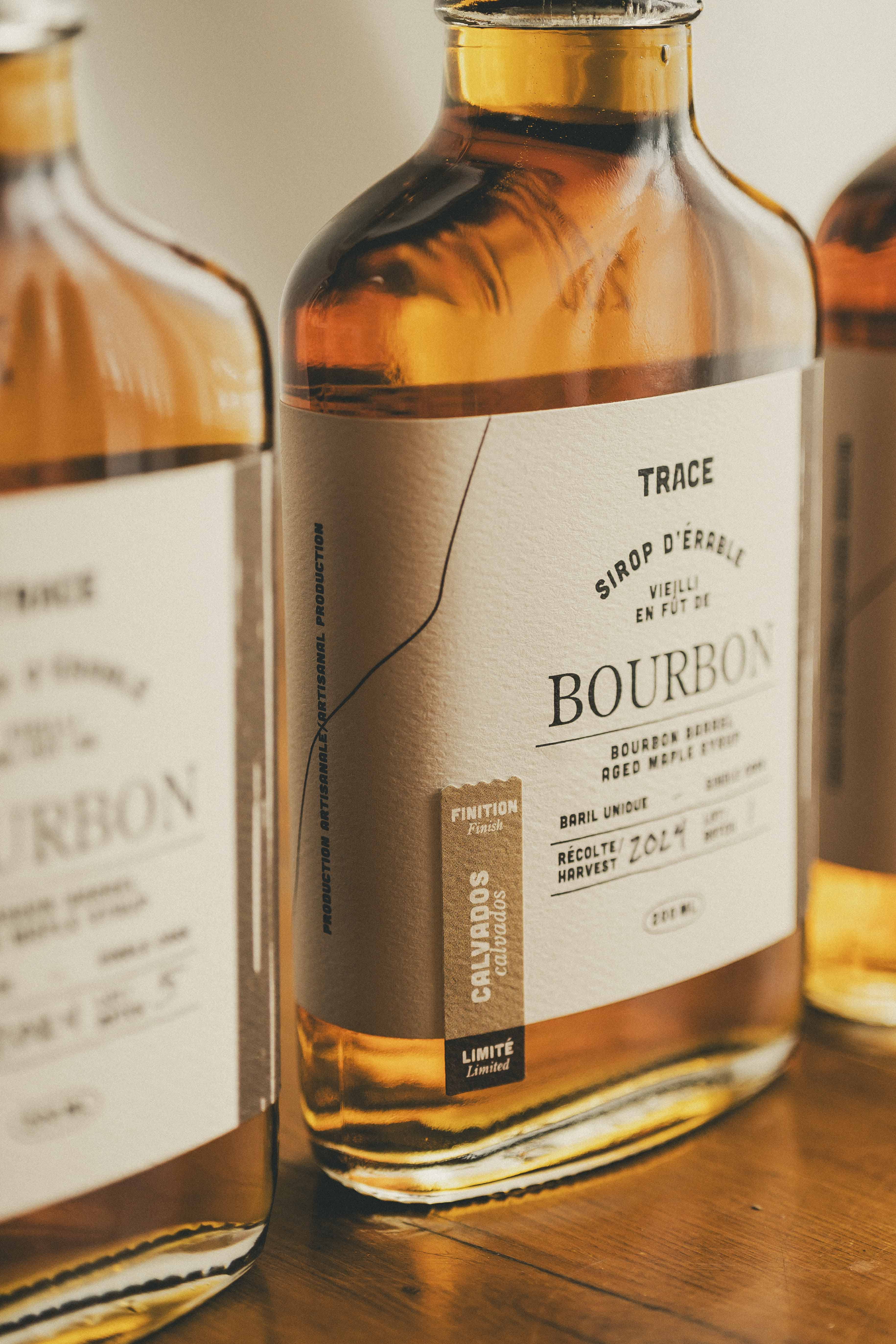 Maple syrup aged in bourbon barrels