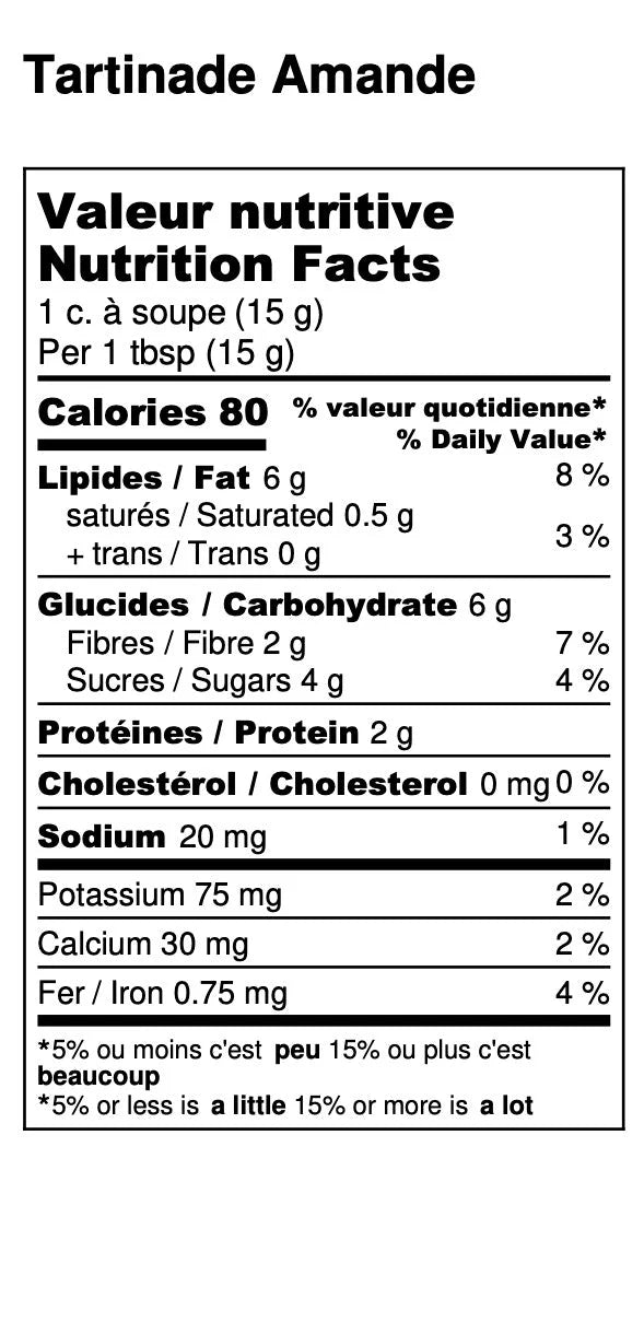 Tartinade - Amande cardamome