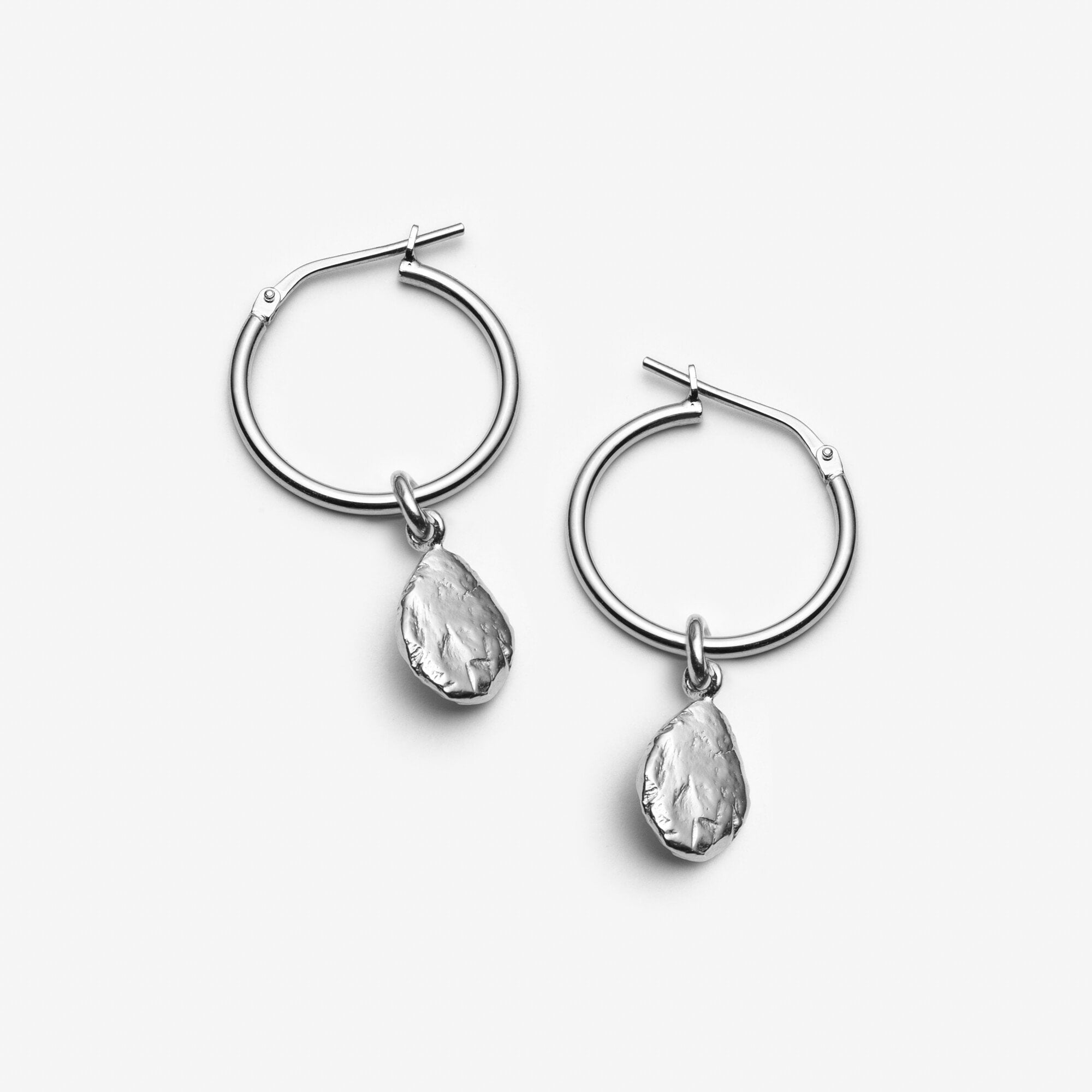 Thérèse - Anneaux en argent sterling boucles d’oreilles avec breloque amovible