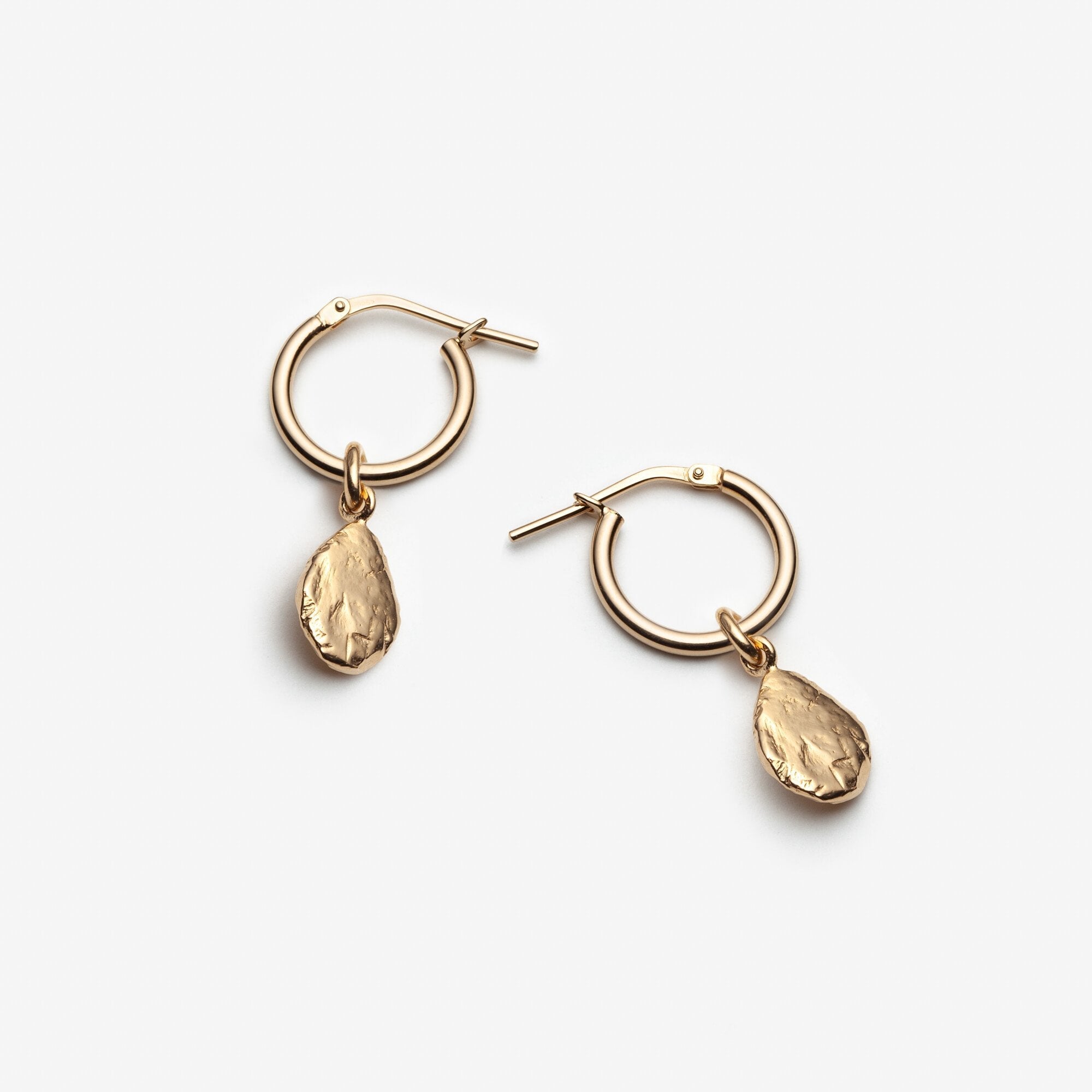 Thérèse - Anneaux en argent sterling boucles d’oreilles avec breloque amovible