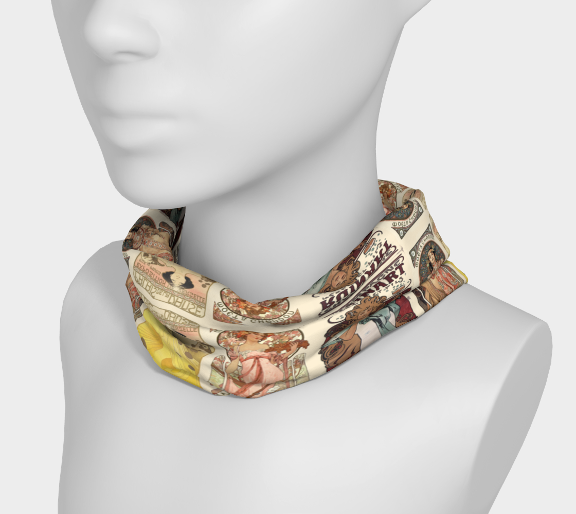 Bandeau ou foulard en collage d'art vintage déesse