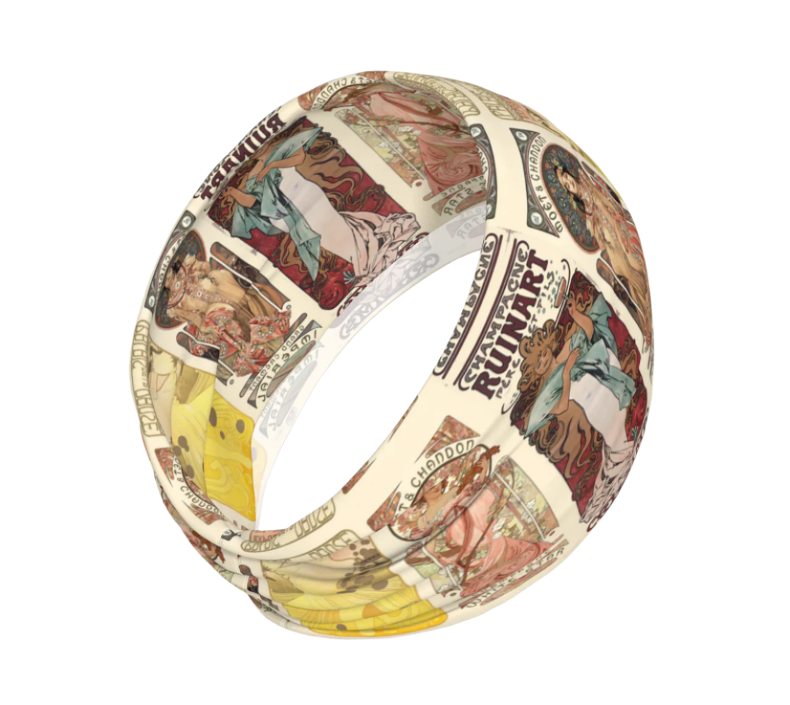 Bandeau ou foulard en collage d'art vintage déesse