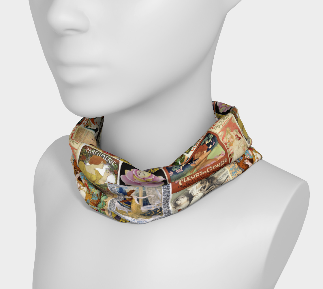 Bandeau ou foulard en collage d'art vintage parfumé