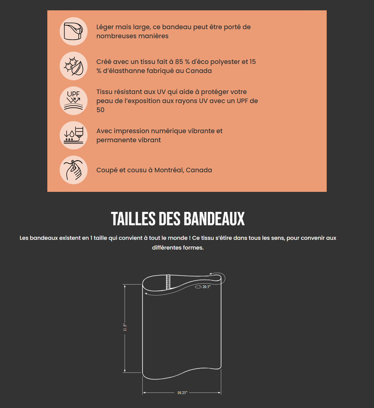 Bandeau ou foulard en galets et pierres