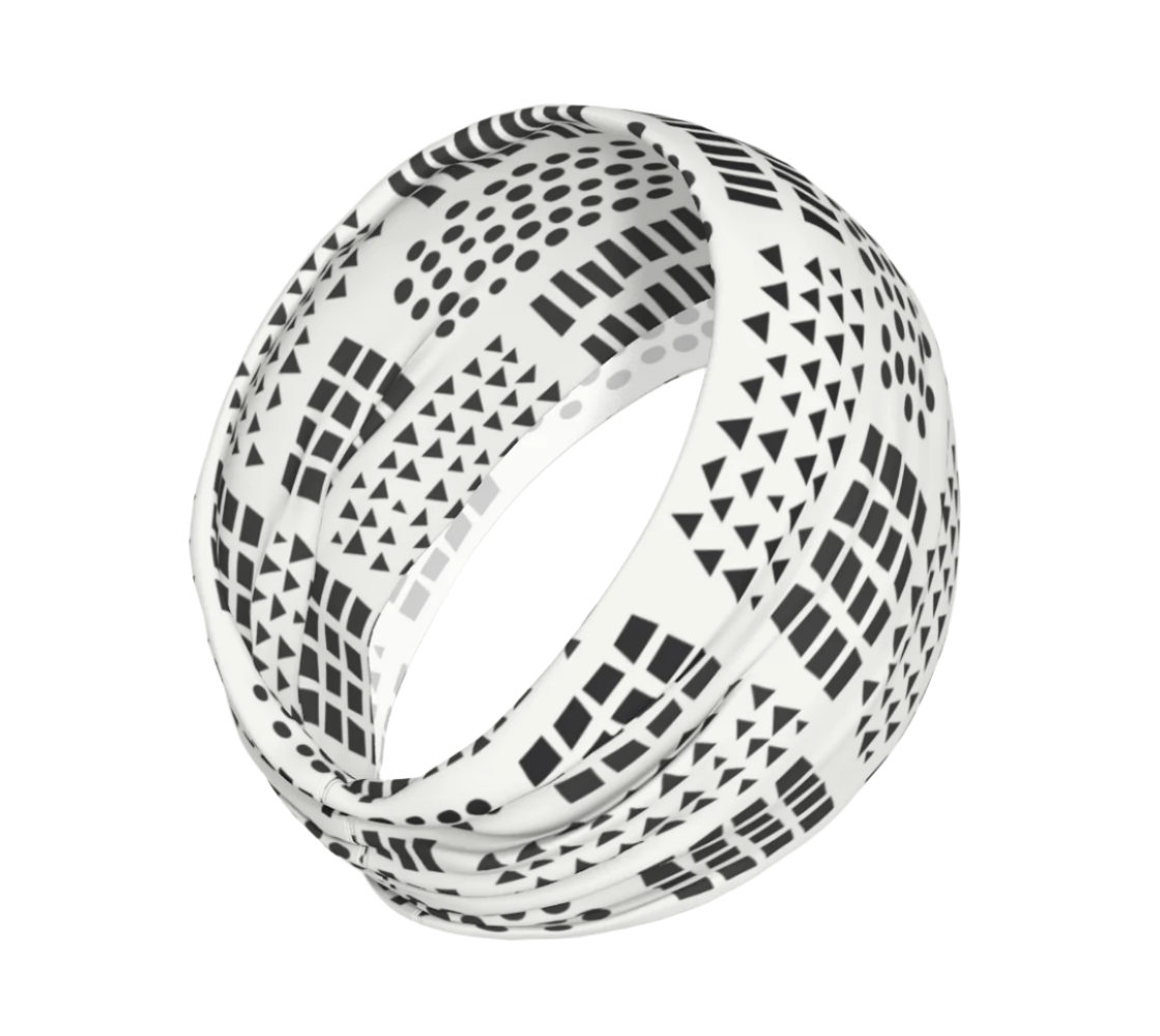 Bandeau ou foulard en galets et pierres. Doux et blanc