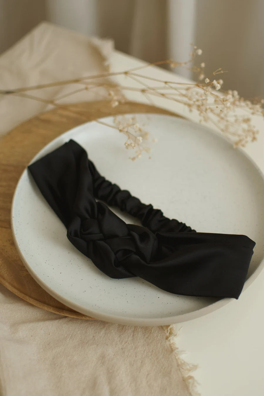 Bandeau tressé en satin