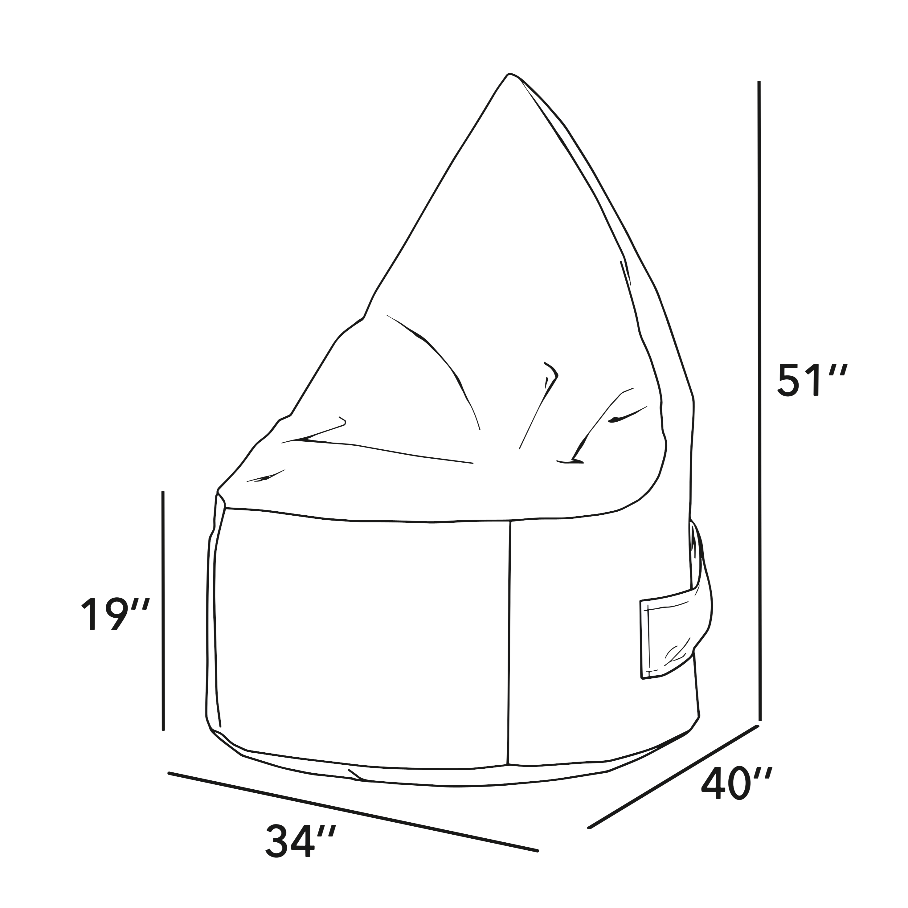 Bean Bag Ergo Adulte - Sepia