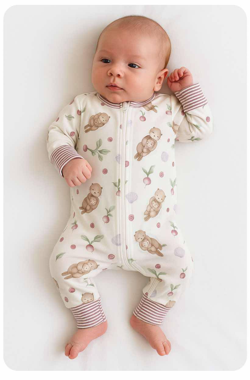 1 pièce évolutif à motifs de loutres et radis