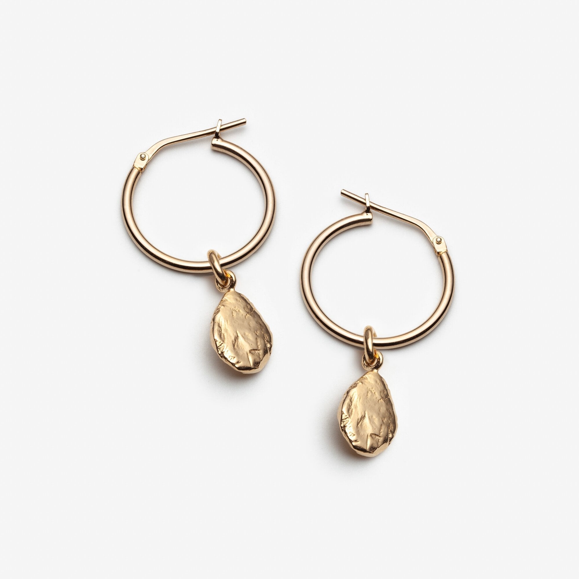 Thérèse - Anneaux en argent sterling boucles d’oreilles avec breloque amovible