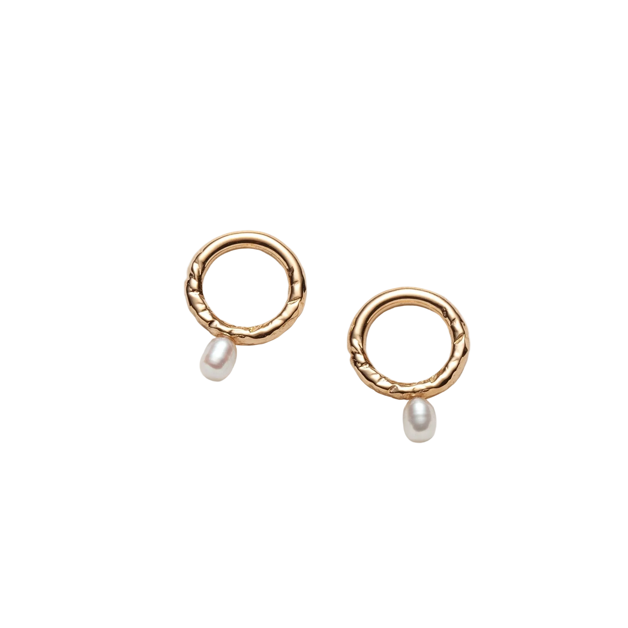 Laure - Boucles d’oreilles circulaires avec perle d’eau douce