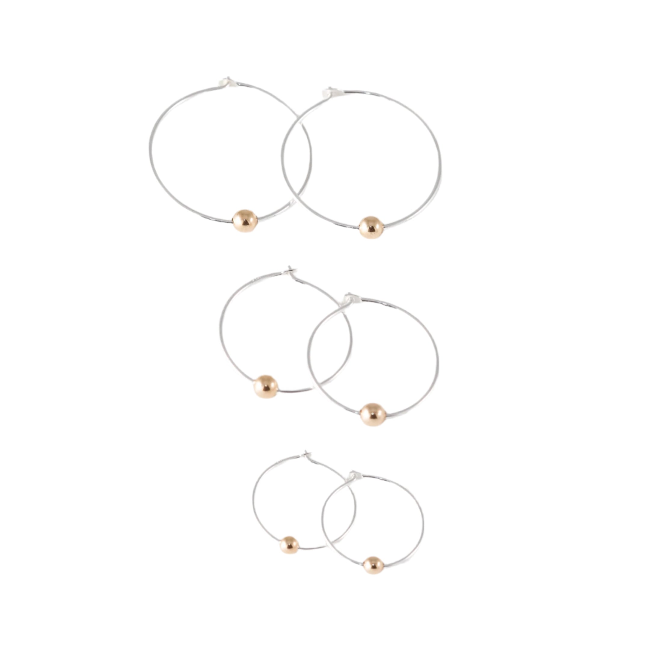 Boucles d'oreilles anneaux dormeuses 16mm – Argent – Petit