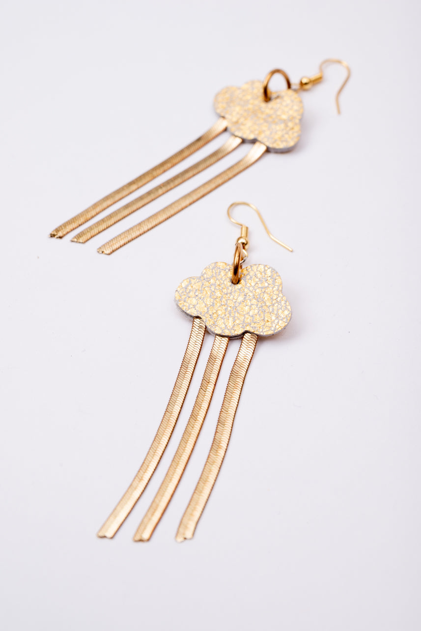Boucles d'oreilles en cuir et laiton modèle NUAGE