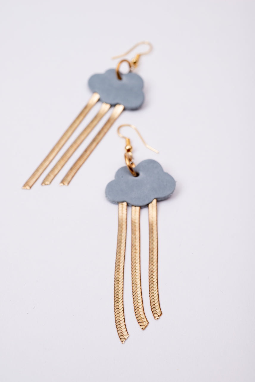 Boucles d'oreilles en cuir et laiton modèle NUAGE