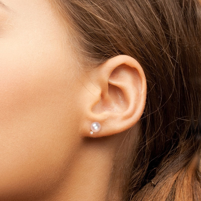 Boucles D'Oreilles Perles d'eau douce et diamants