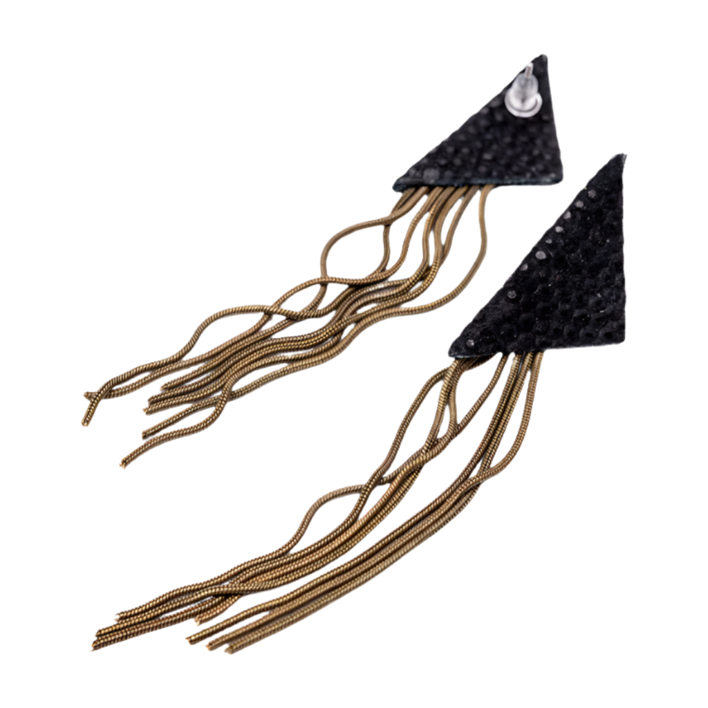 Boucles d'oreilles triangle en cuir modèle KANDINSKY