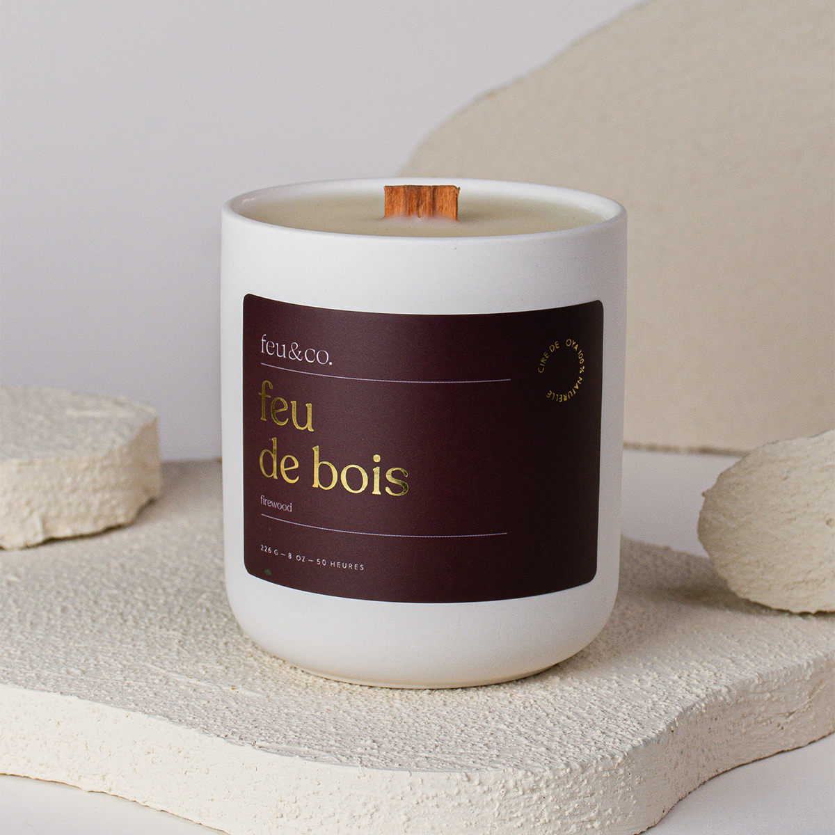 Bougie - Feu de bois