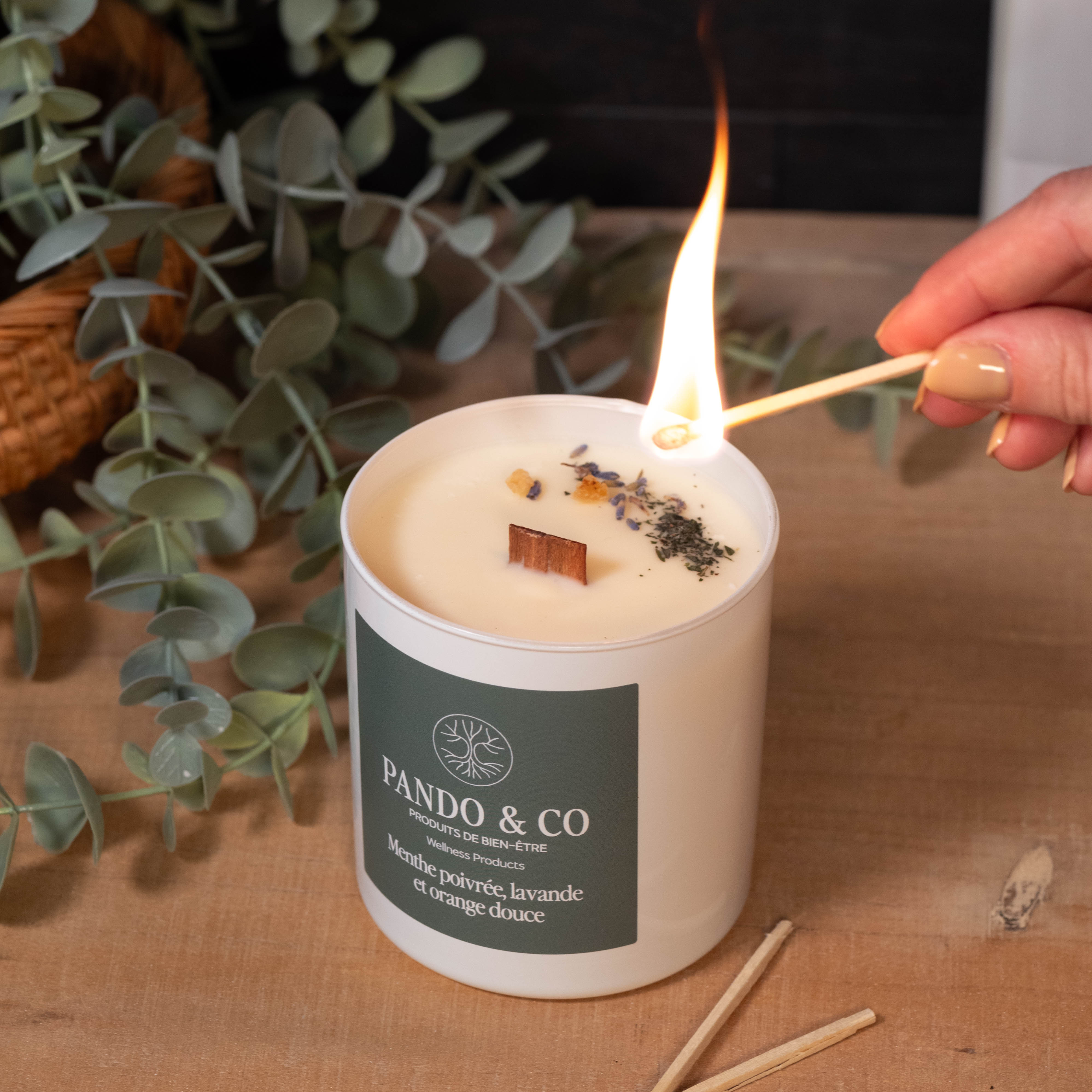 Bougie - Menthe poivrée, lavande & orange douce